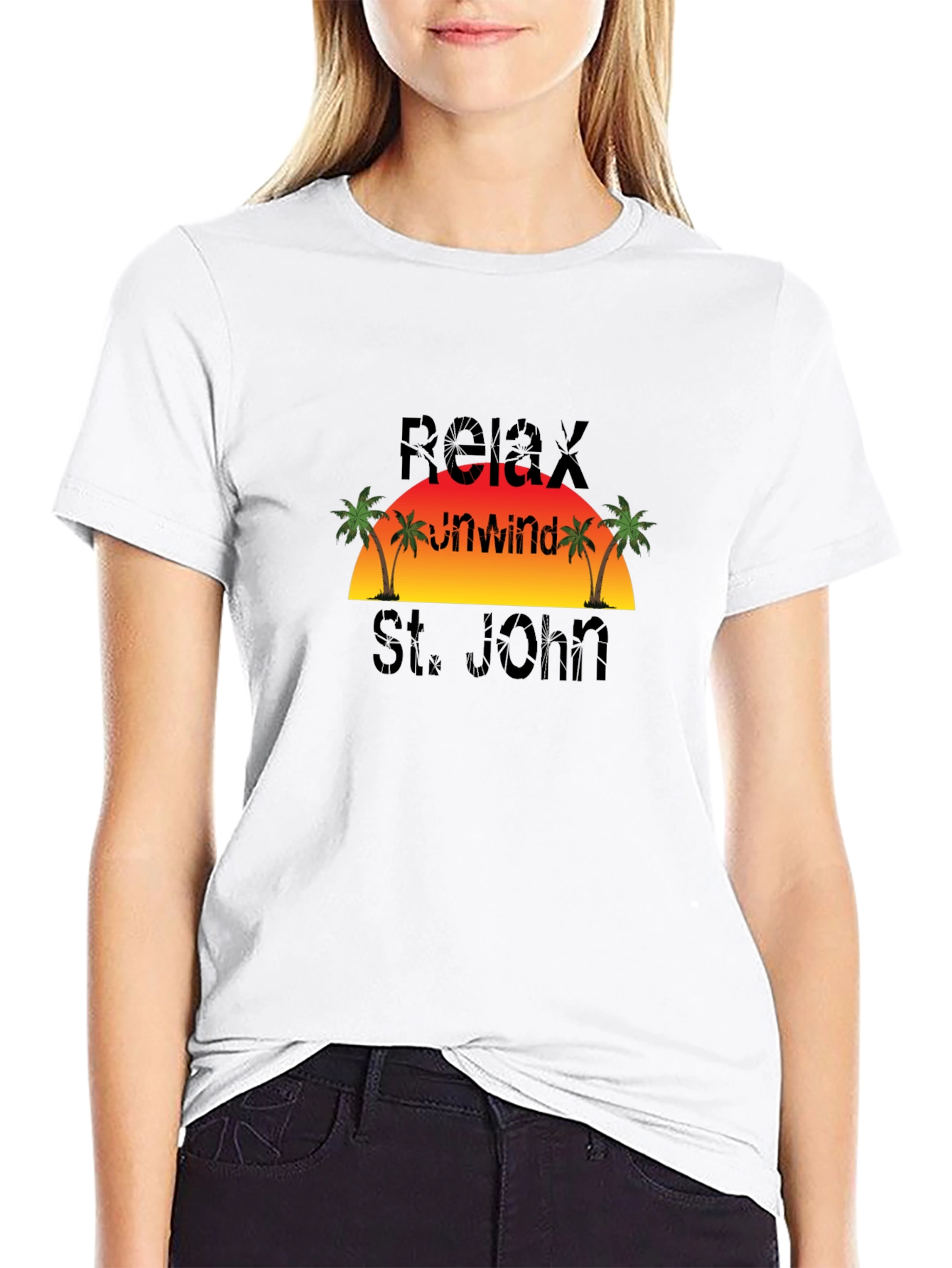 Relax Unwind St. John Black T-Shirt