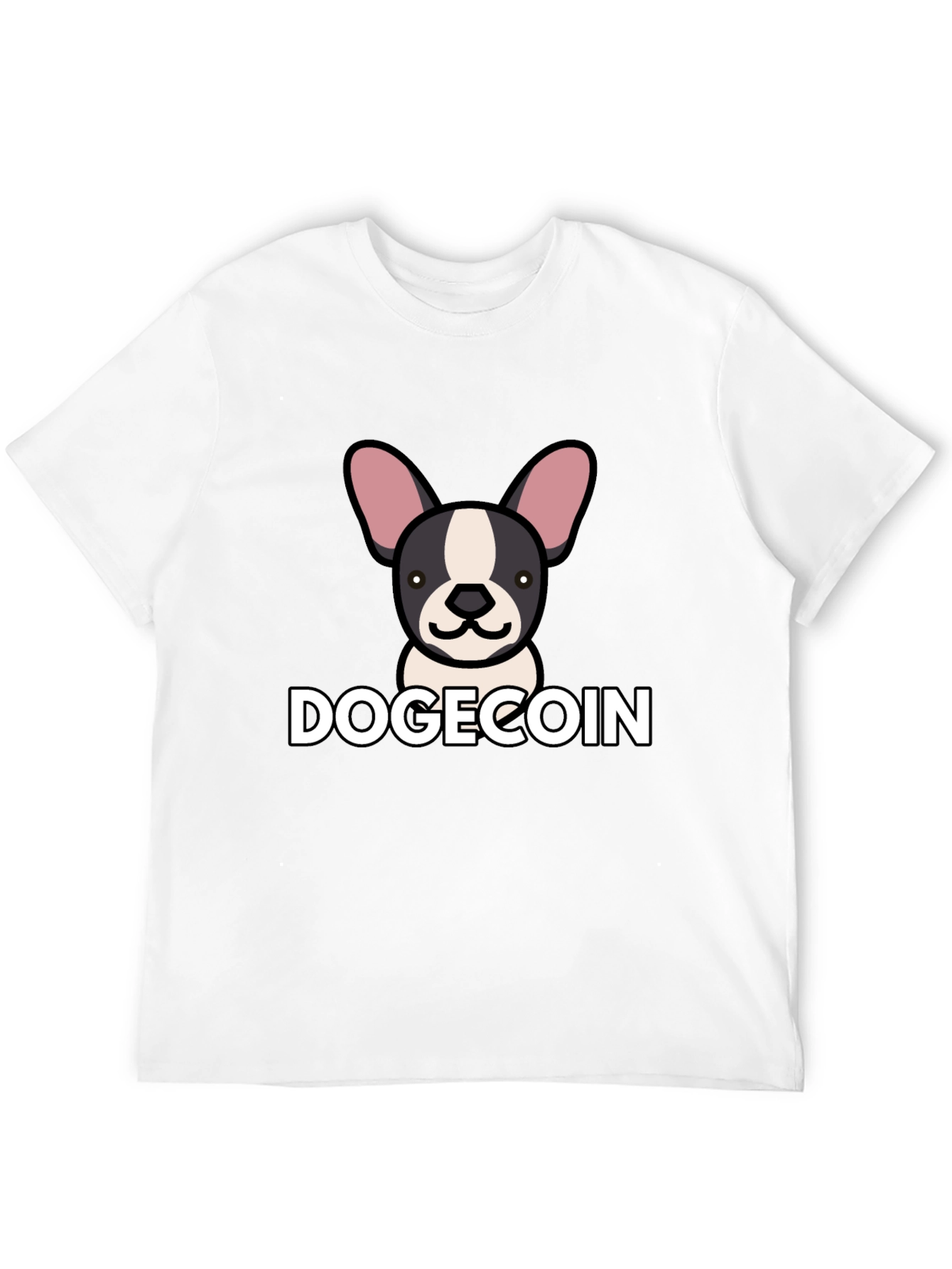 Dogecoin French Bulldog Graphic T-Shirt - Black