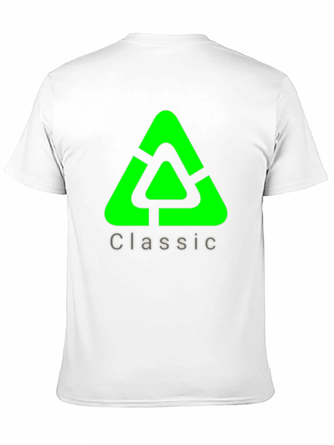 Classic Green Triangle Graphic Black T-Shirt
