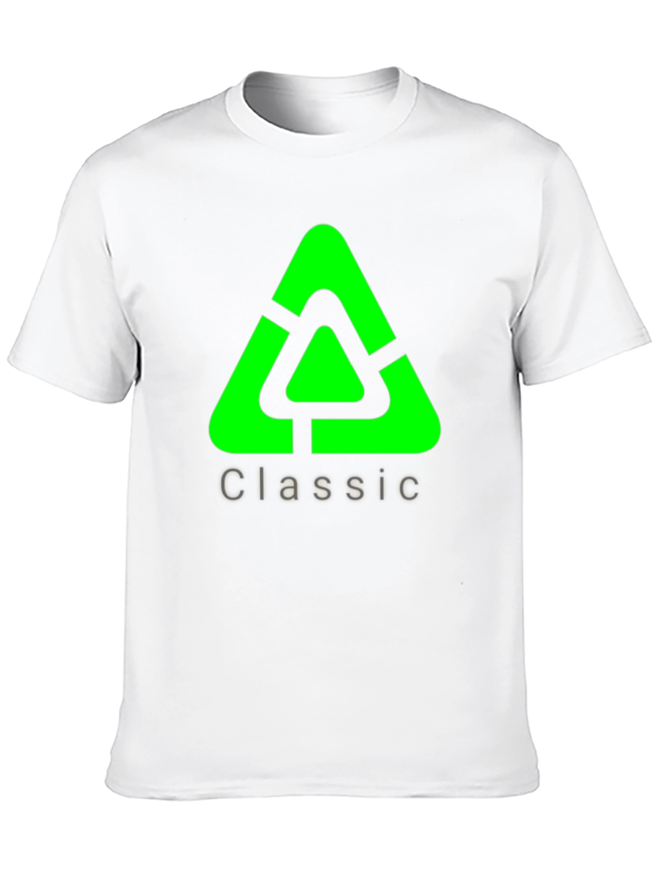 Classic Green Triangle Graphic Black T-Shirt