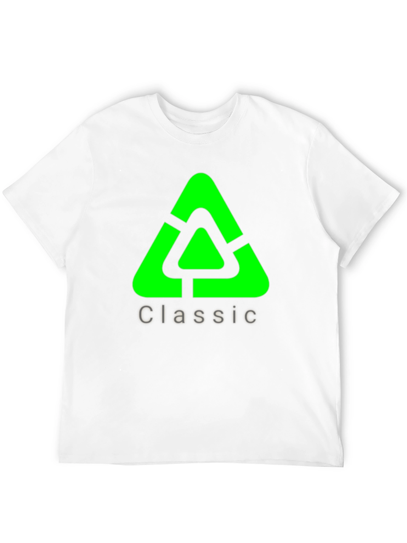 Classic Green Triangle Graphic Black T-Shirt