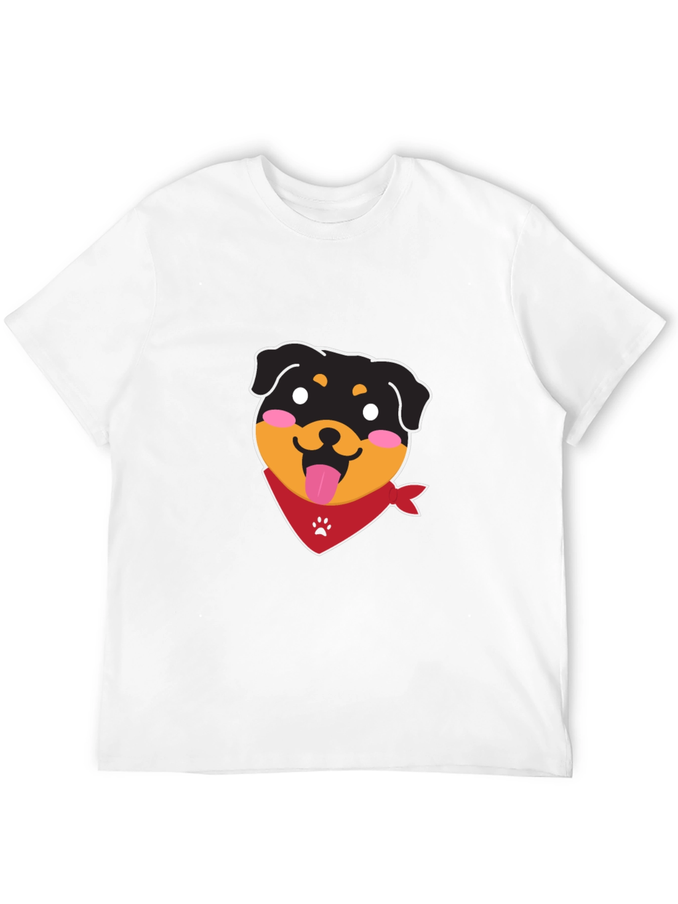 Cute Rottweiler Graphic Tee - Black Cotton Blend
