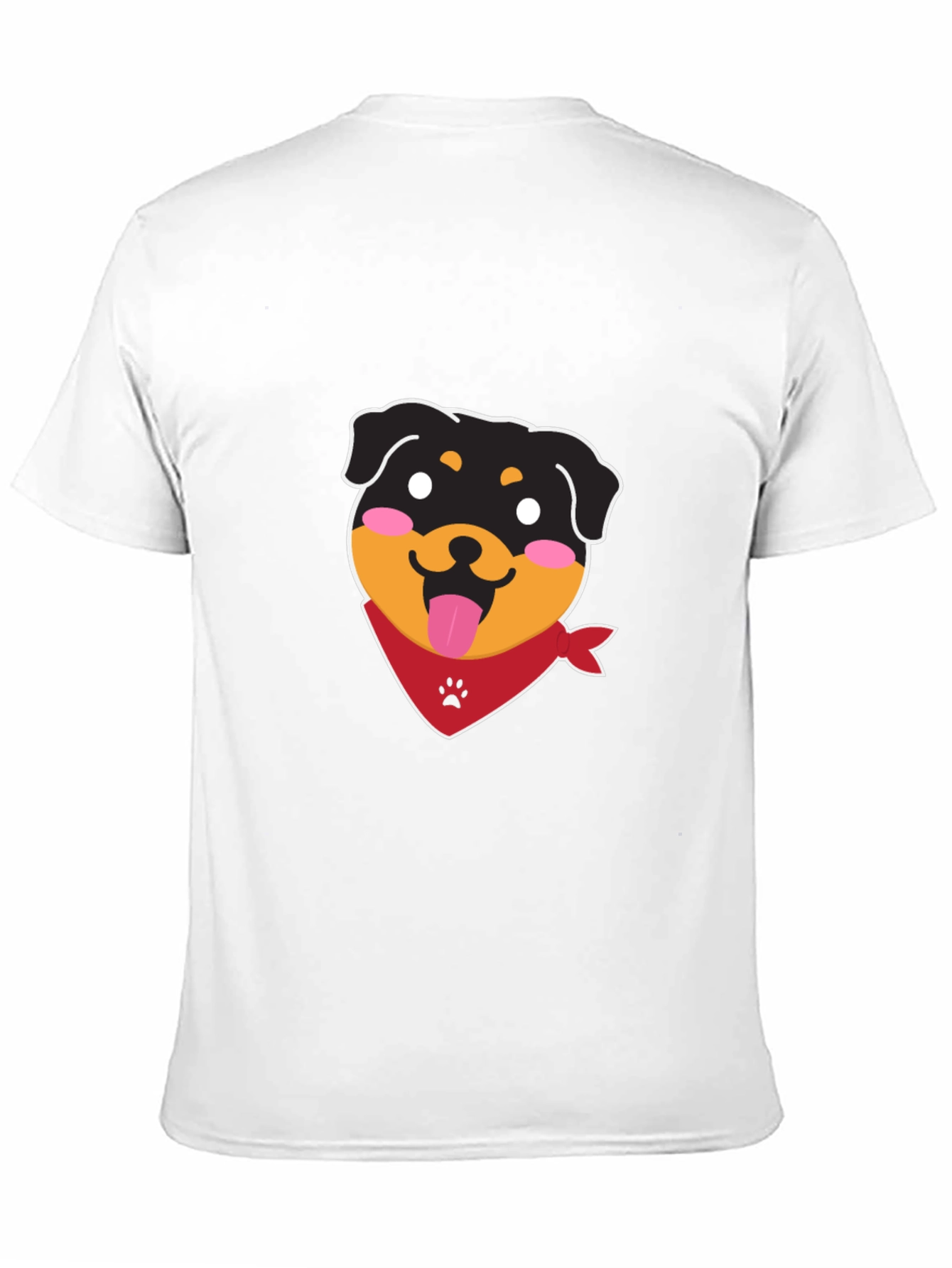 Cute Rottweiler Graphic Tee - Black Cotton Blend