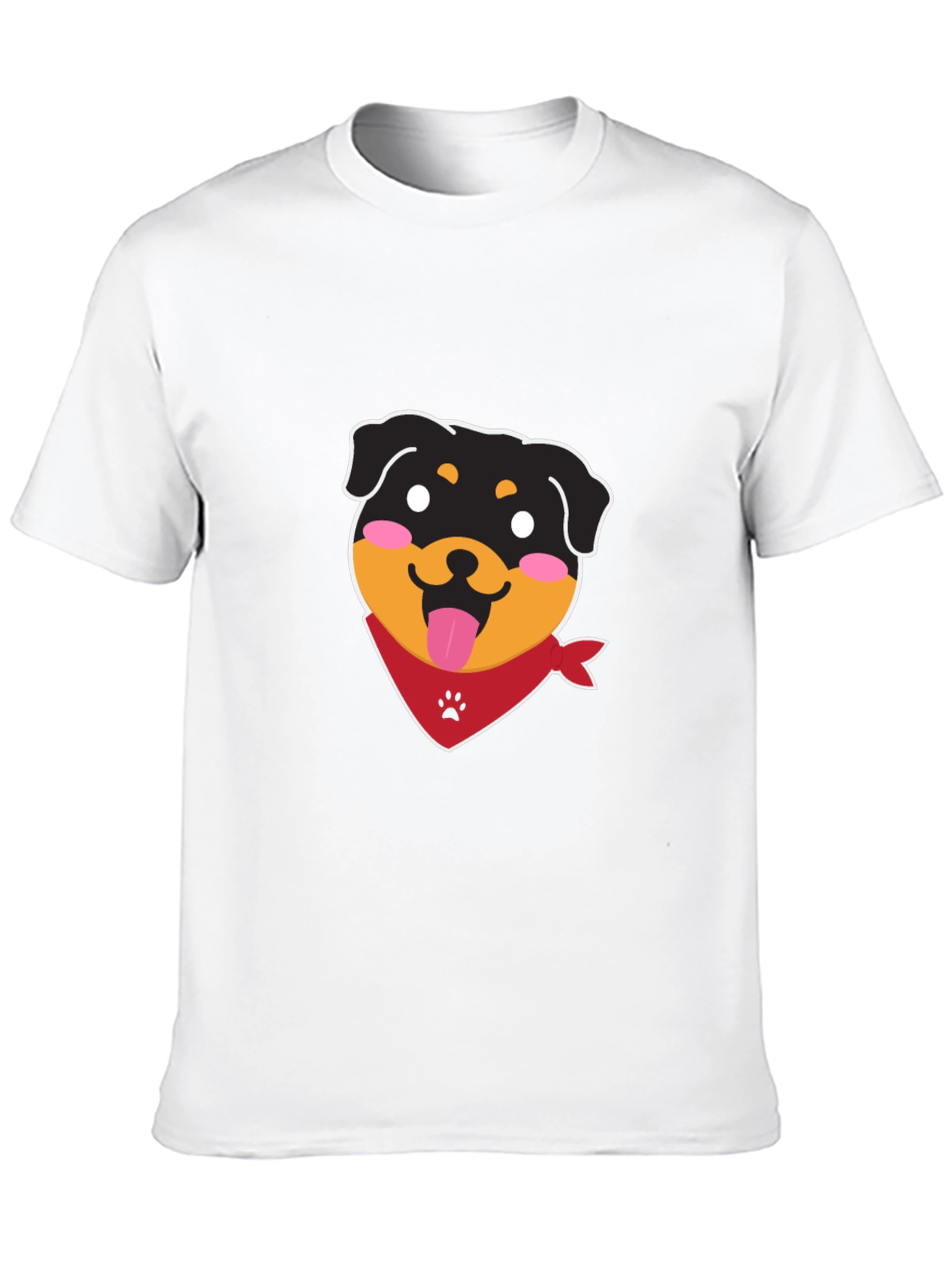 Cute Rottweiler Graphic Tee - Black Cotton Blend
