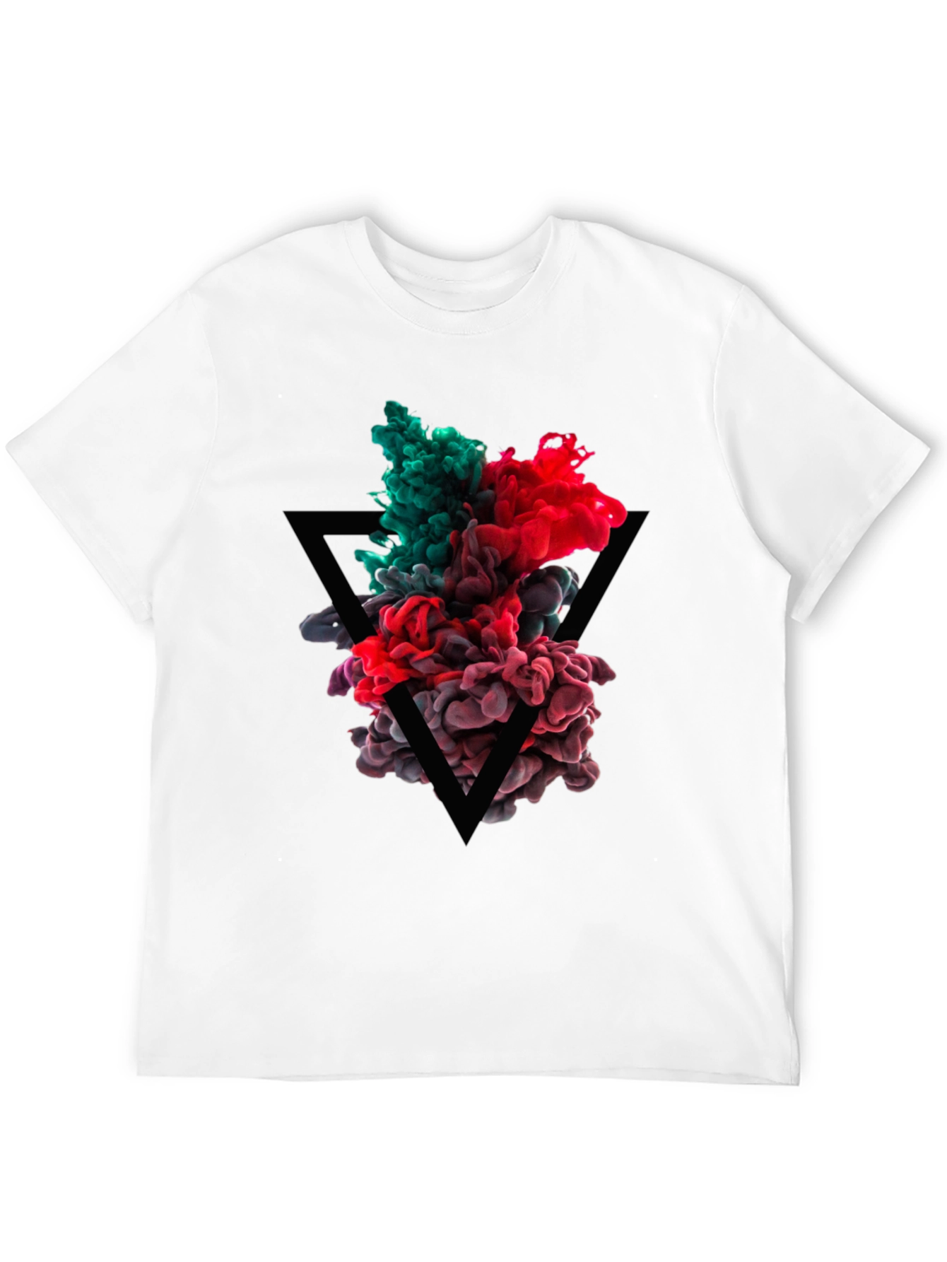 Abstract Ink Triangle Graphic Tee - Black
