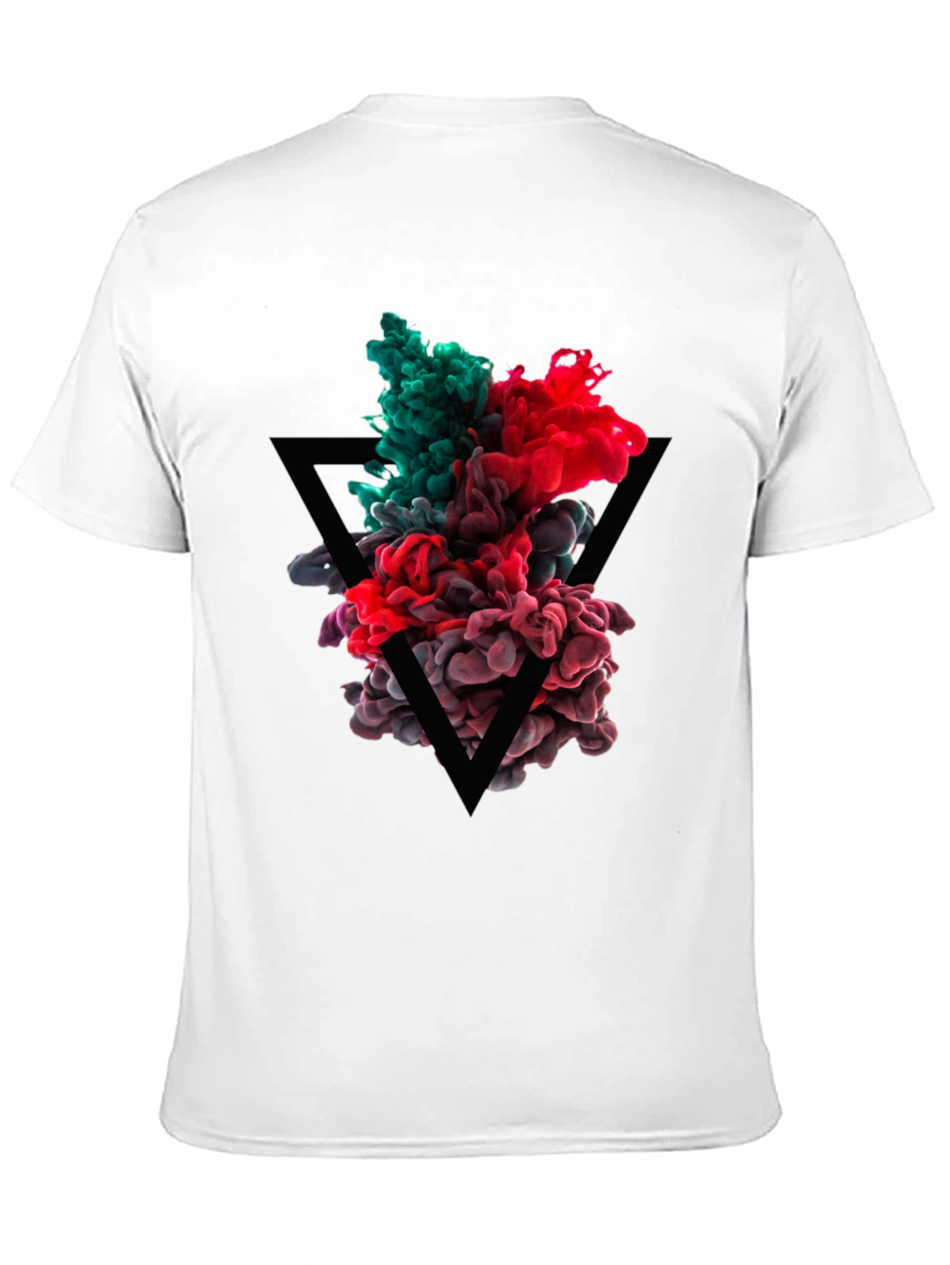 Abstract Ink Triangle Graphic Tee - Black
