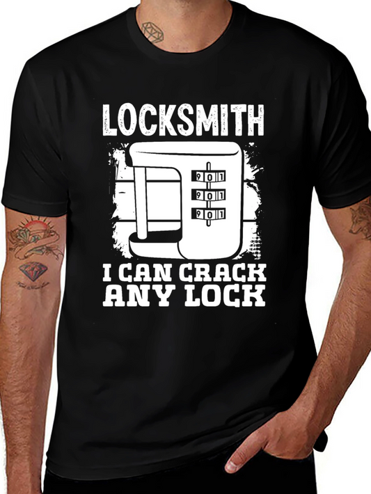 Locksmith T-Shirt - I Can Crack Any Lock - Black Cotton Tee