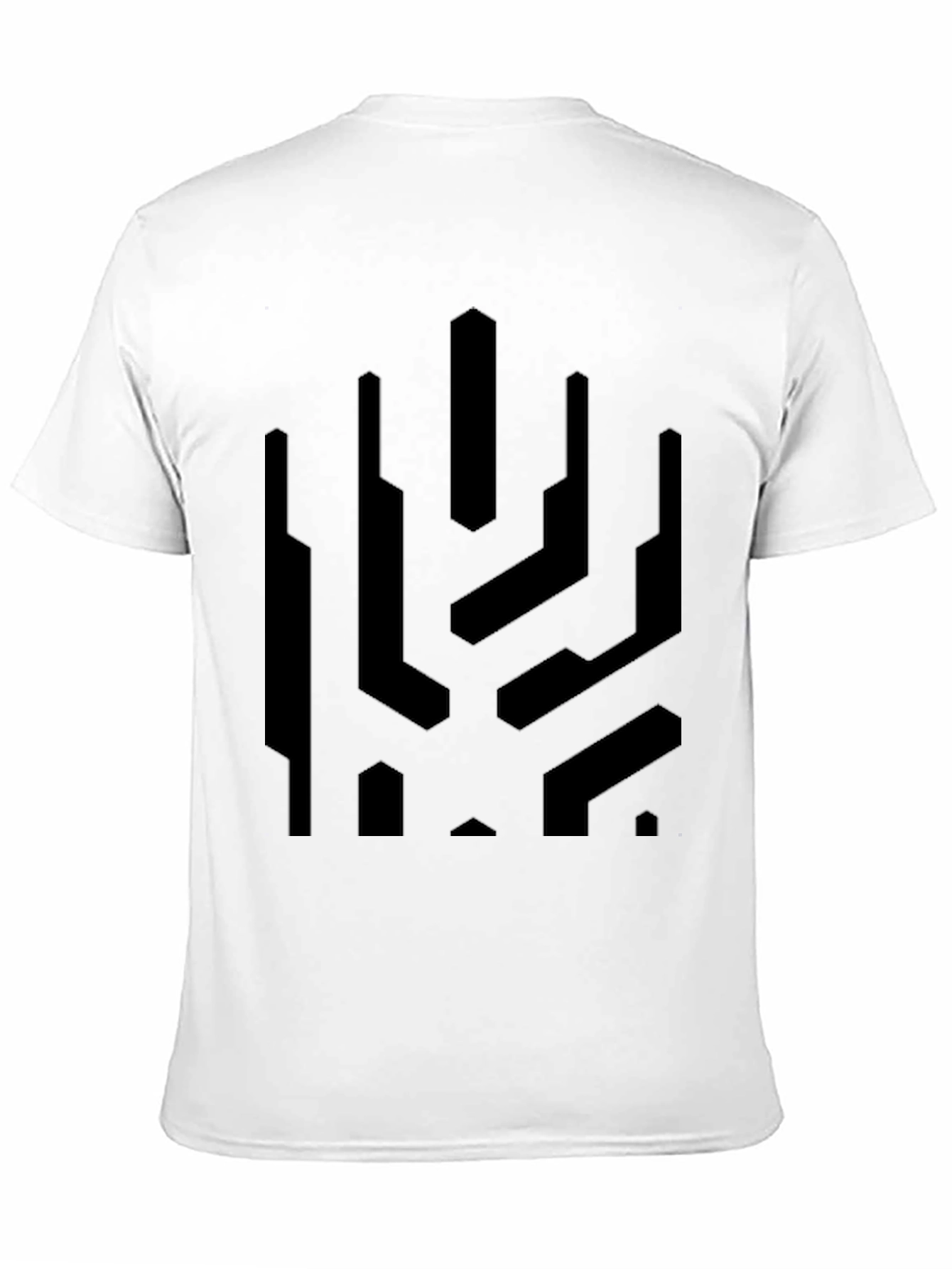 Abstract Geometric Graphic Print Black T-Shirt