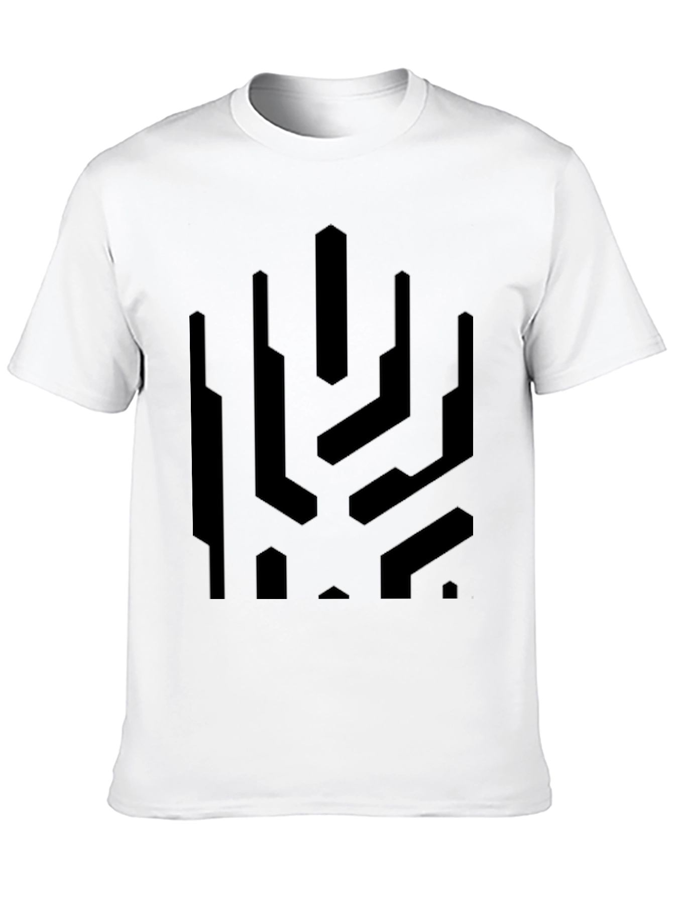 Abstract Geometric Graphic Print Black T-Shirt