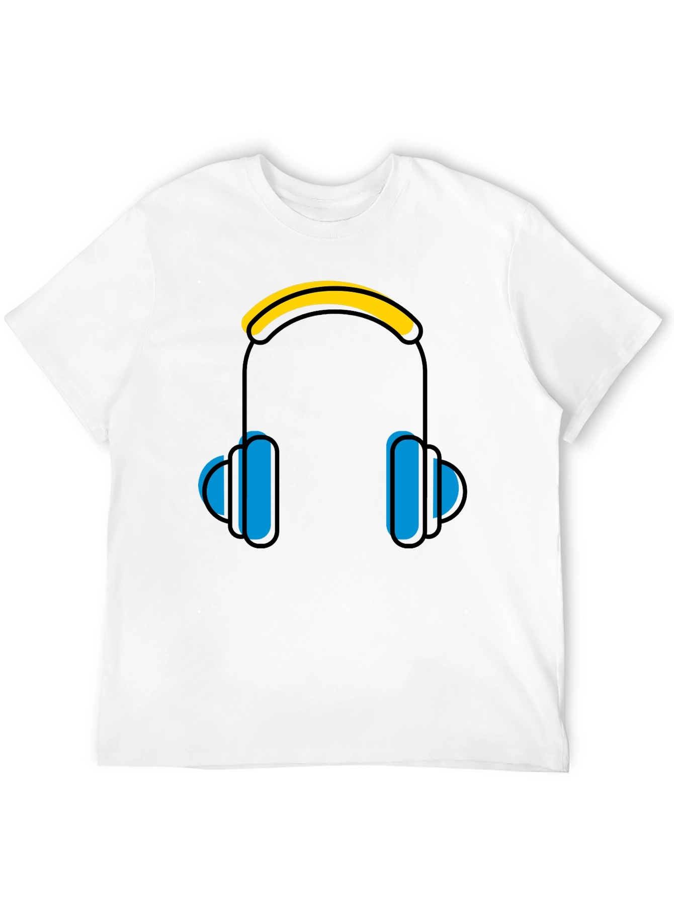 Headphones Graphic Black Tee