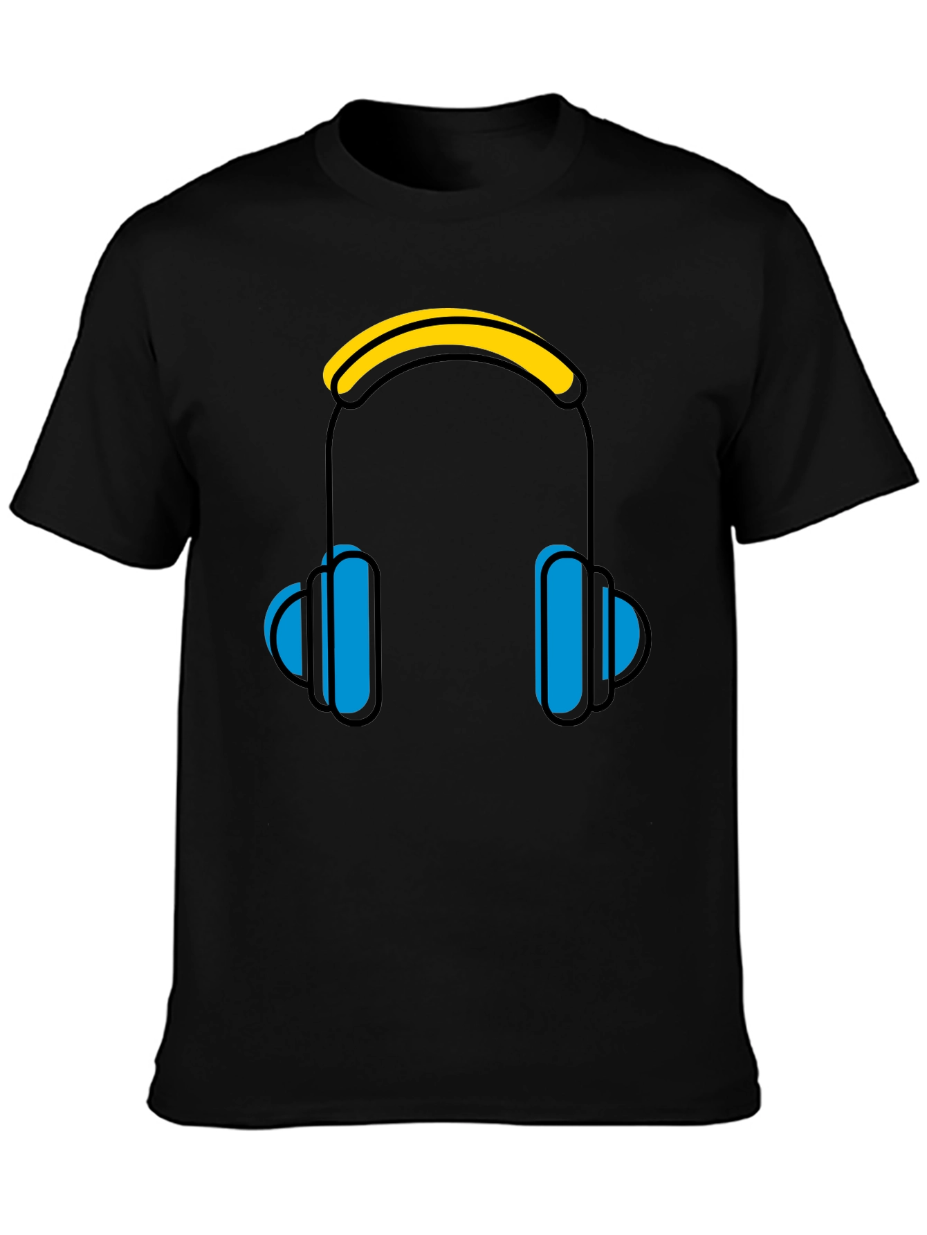 Headphones Graphic Black Tee