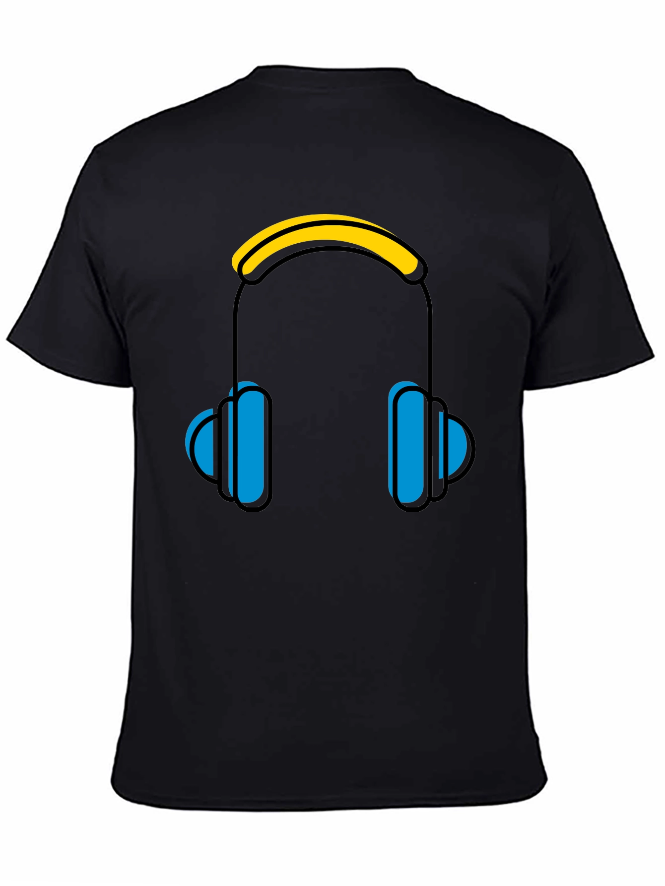 Headphones Graphic Black Tee