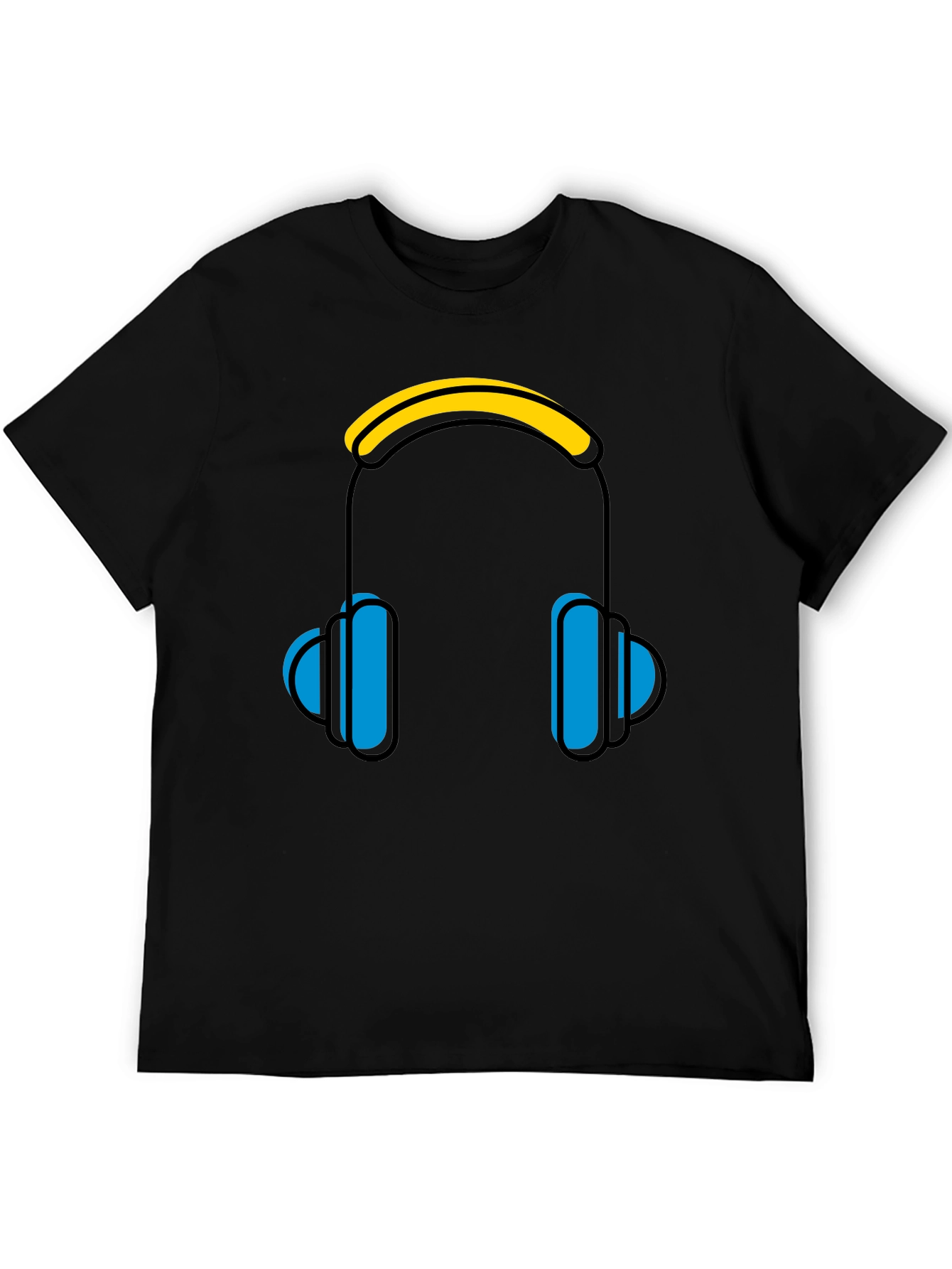 Headphones Graphic Black Tee