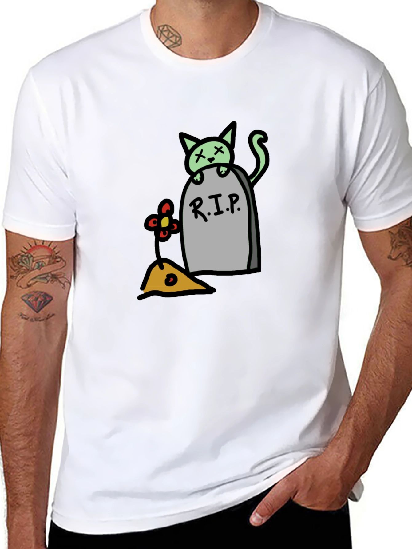 RIP Kitty T-Shirt - Unique Cat Tombstone Graphic Tee