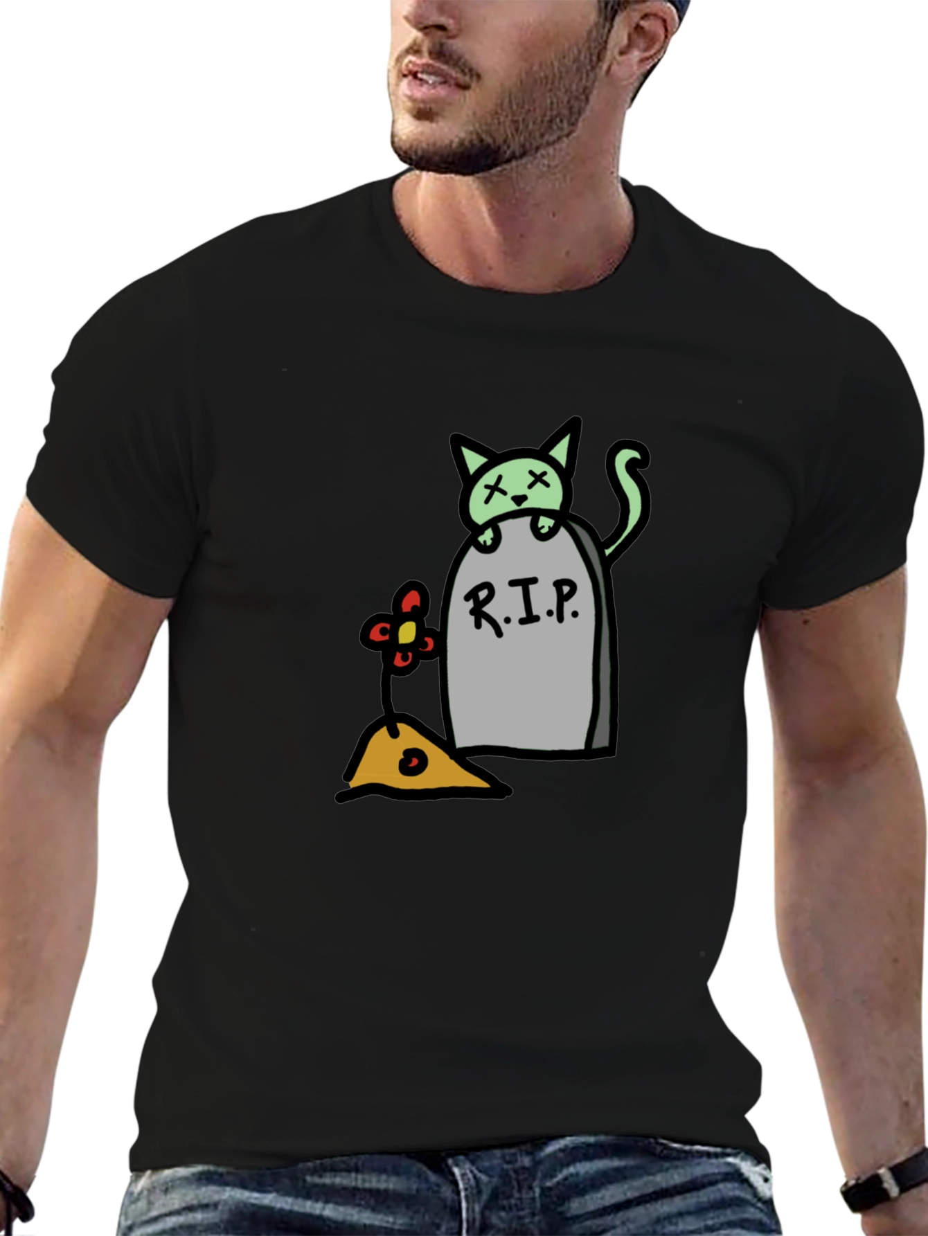 RIP Kitty T-Shirt - Unique Cat Tombstone Graphic Tee