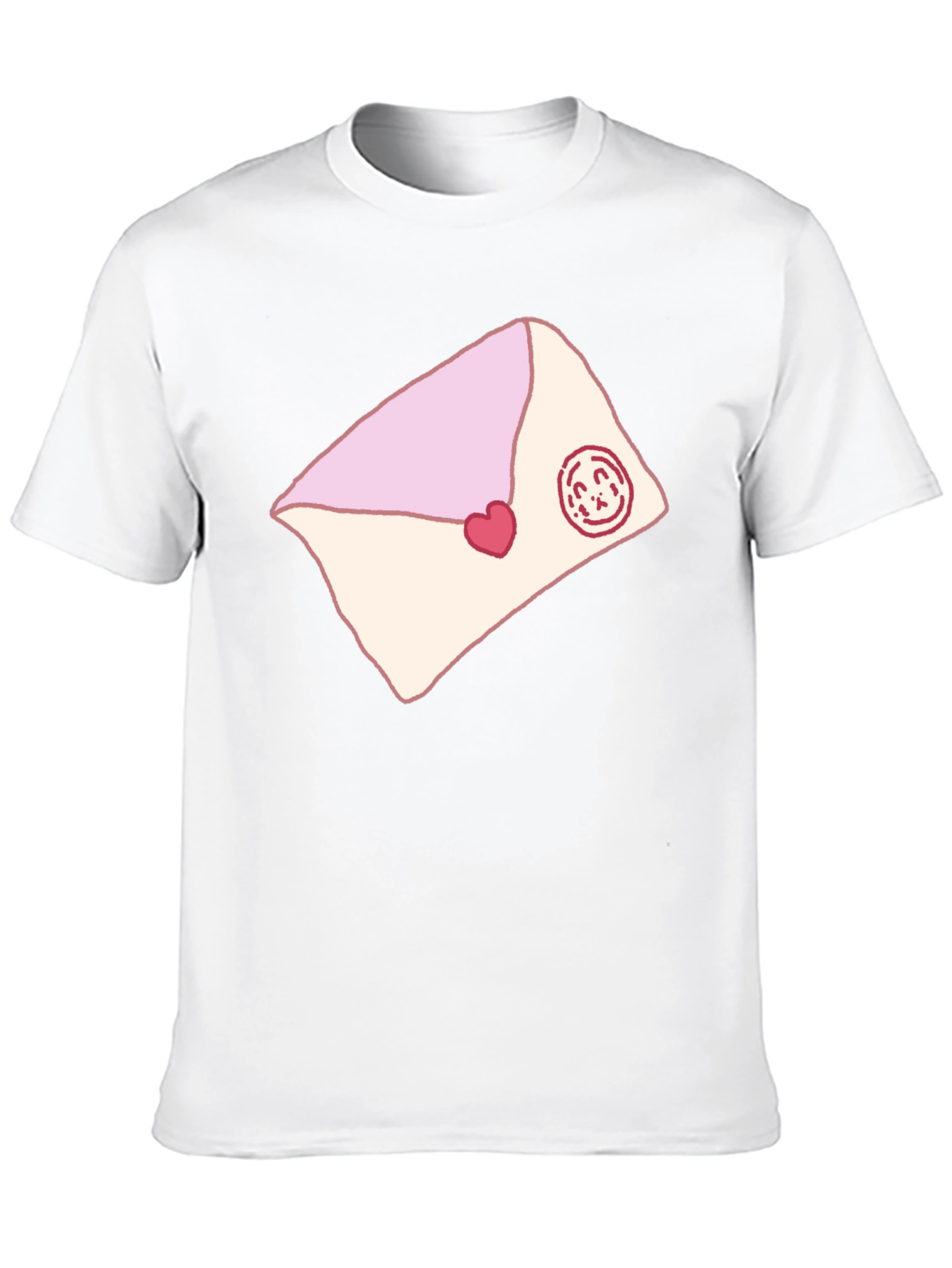 Cute Love Letter Graphic Tee - Black Cotton Blend