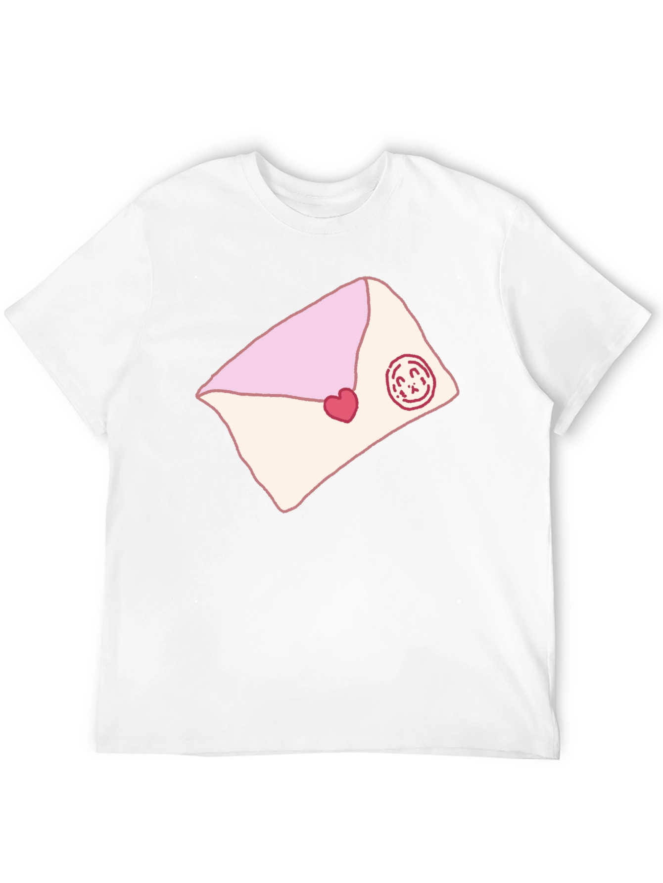 Cute Love Letter Graphic Tee - Black Cotton Blend