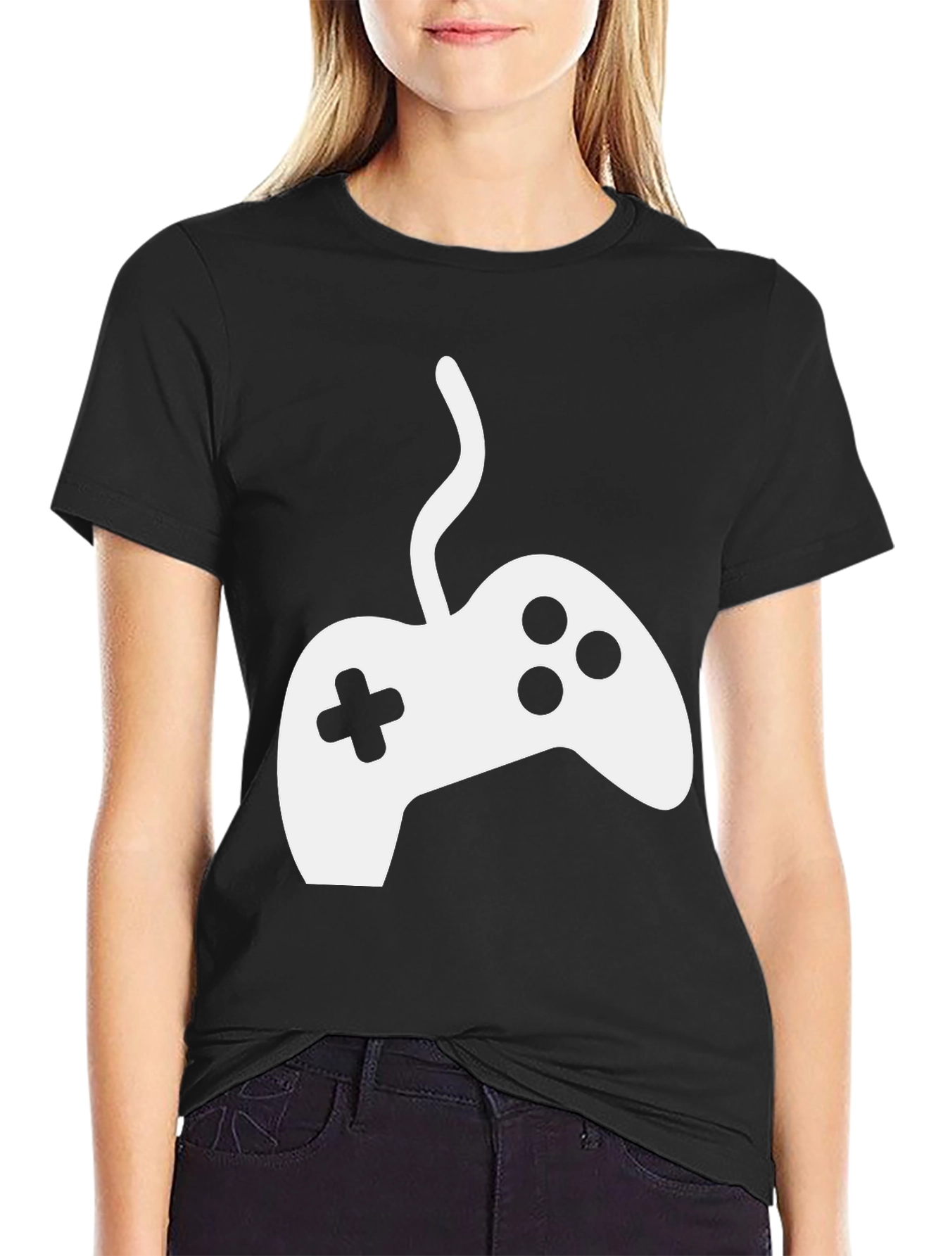 Gamer T-Shirt - White Controller Graphic Tee