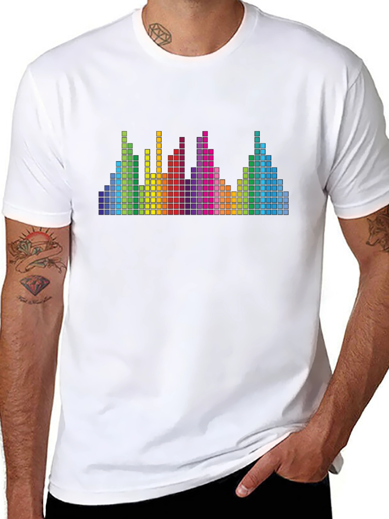 Rainbow Equalizer Graphic Tee - Black