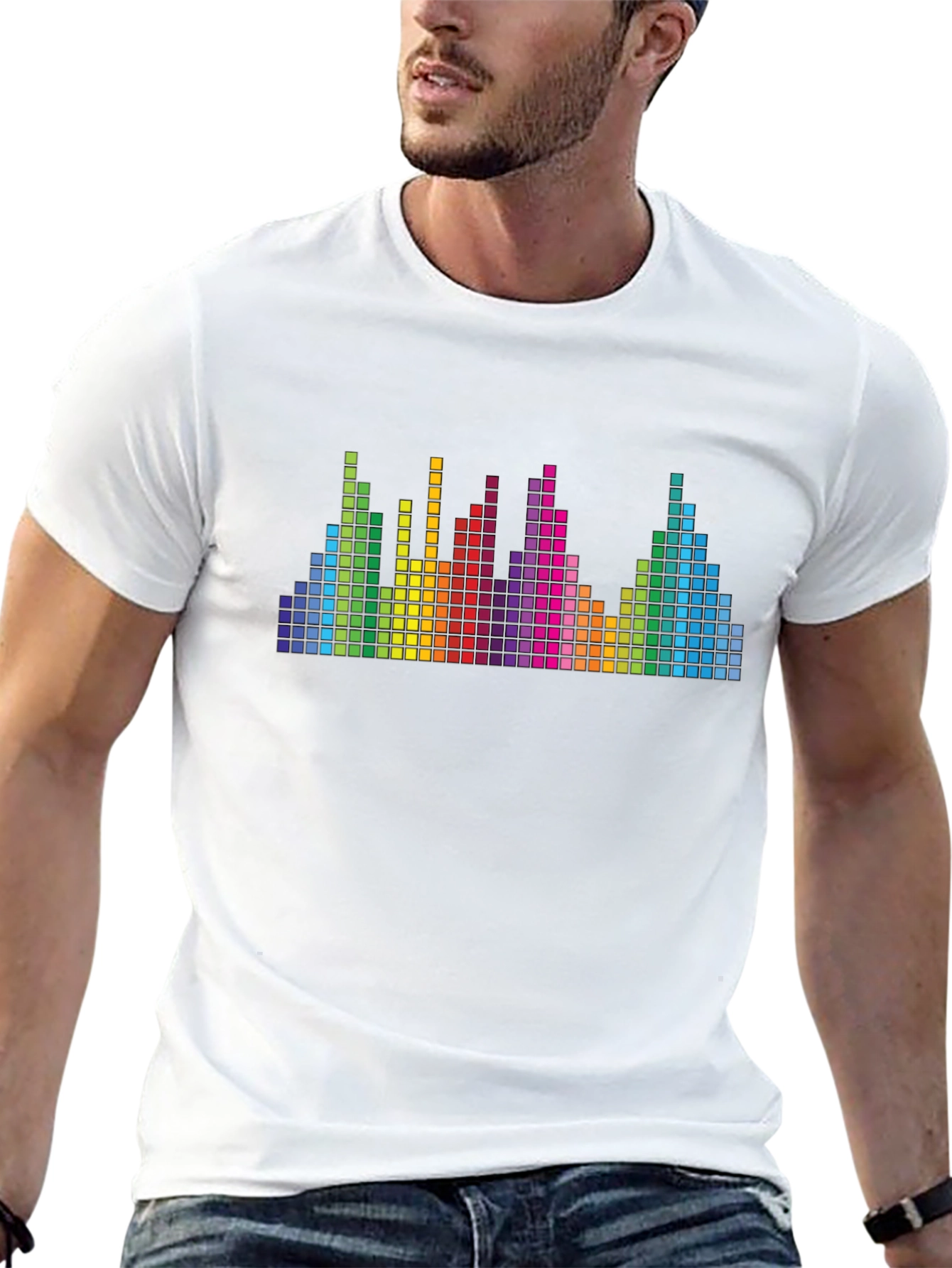 Rainbow Equalizer Graphic Tee - Black