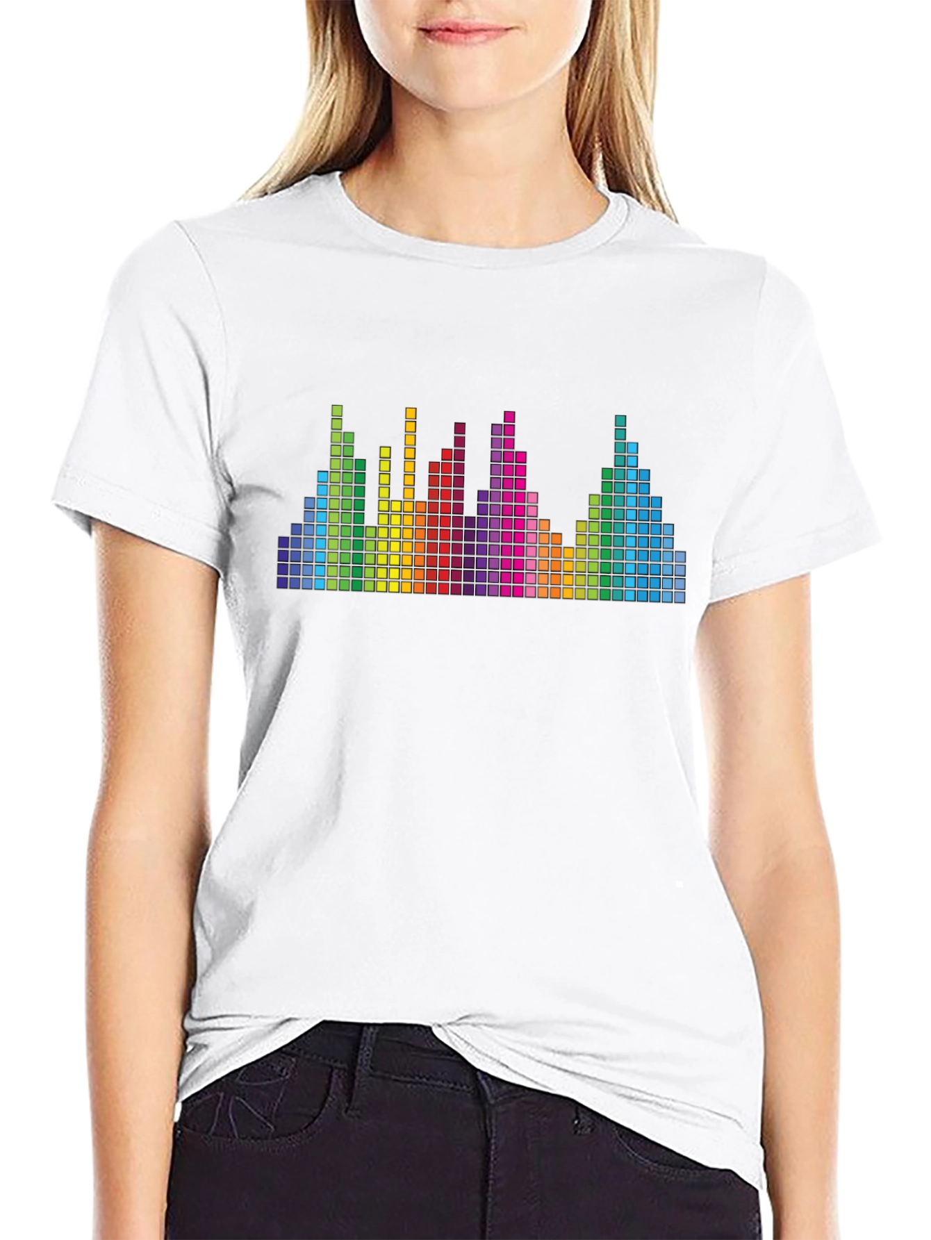 Rainbow Equalizer Graphic Tee - Black