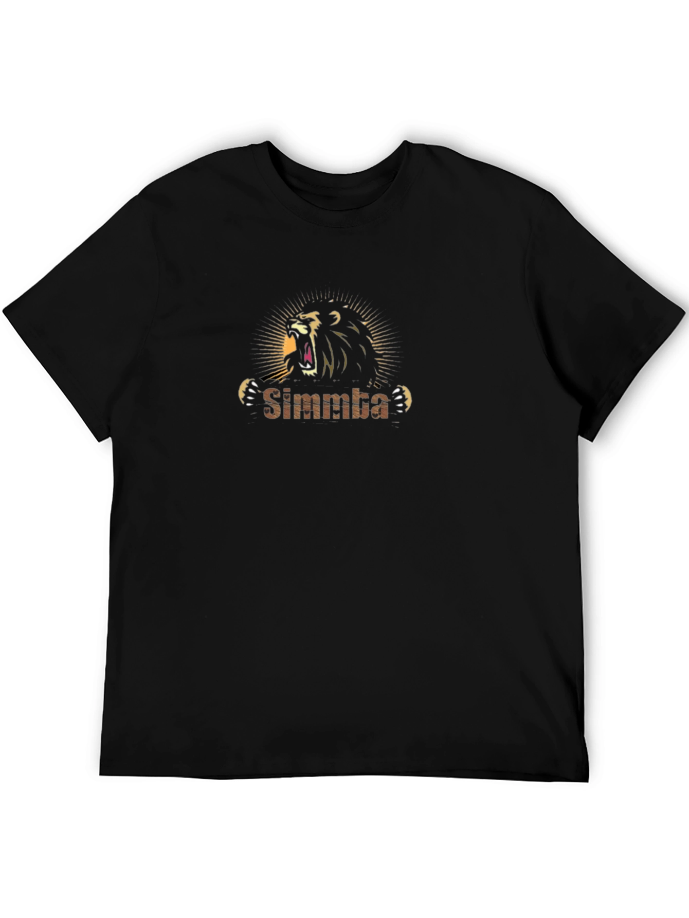 Simmba Lion Graphic Print T-Shirt - Black