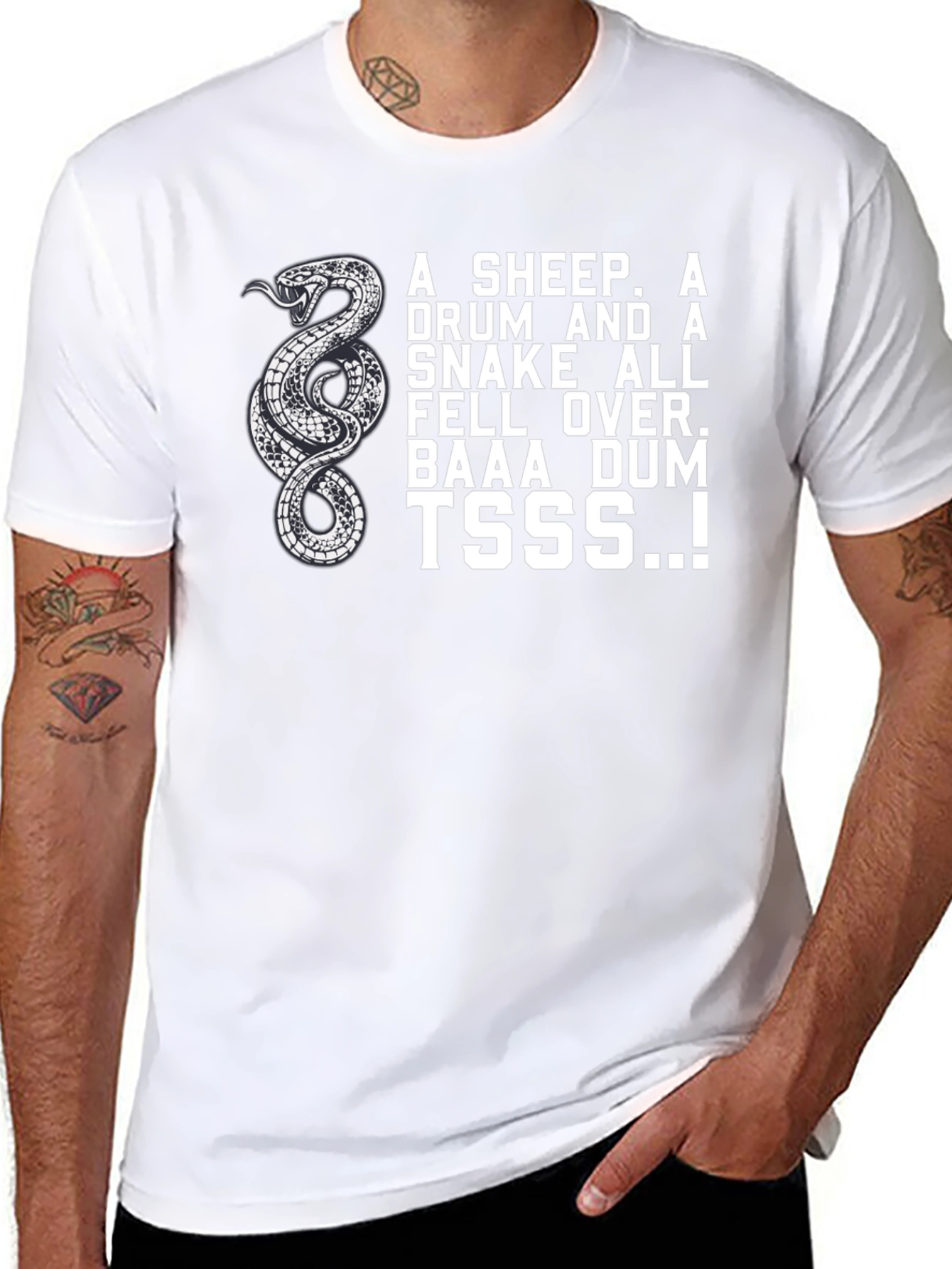 Snake Drum Sheep T-Shirt - Funny Design