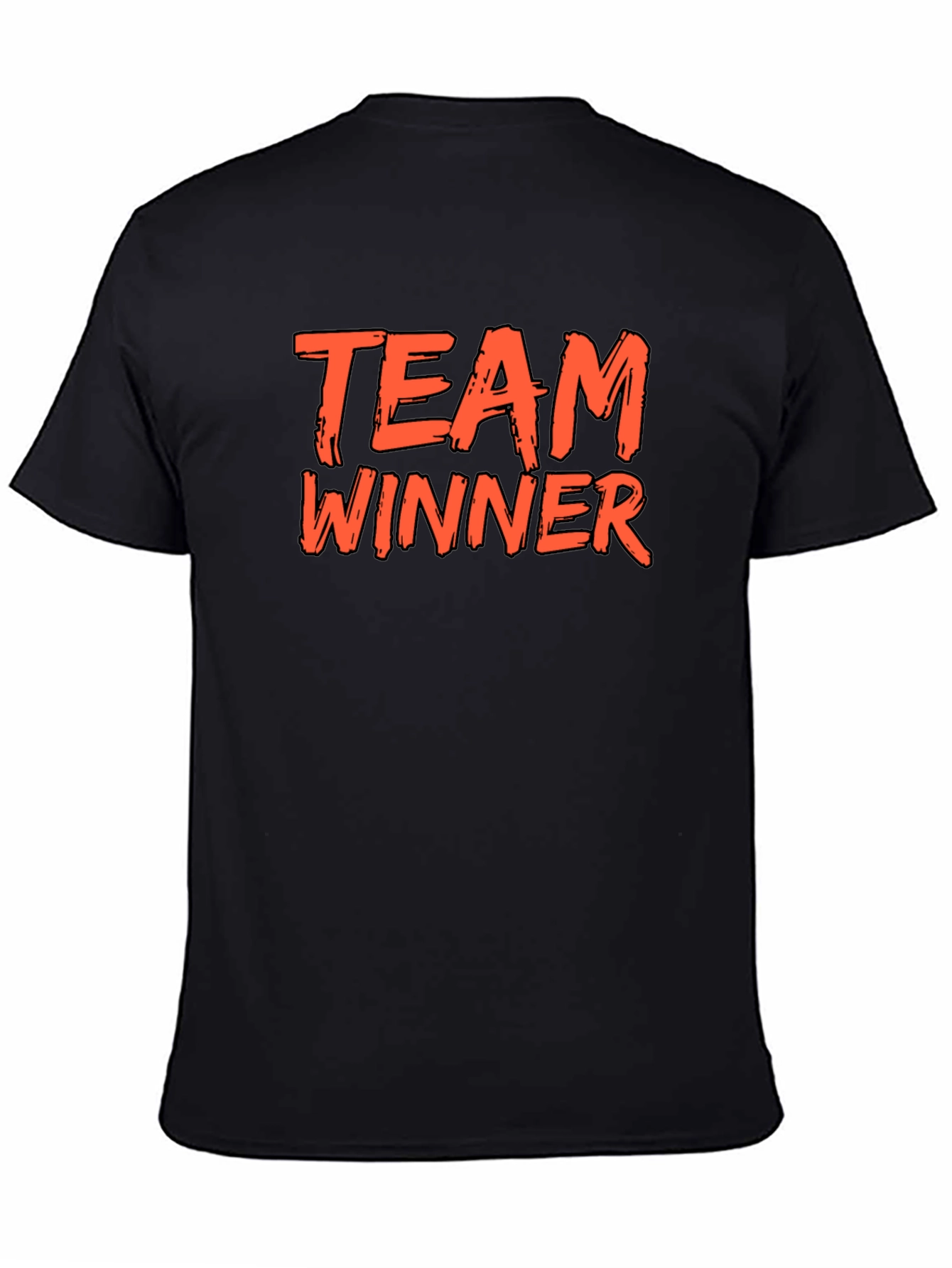 Team Winner Graphic Tee - Black Cotton T-Shirt