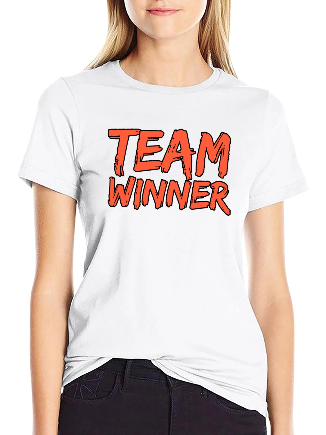 Team Winner Graphic Tee - Black Cotton T-Shirt