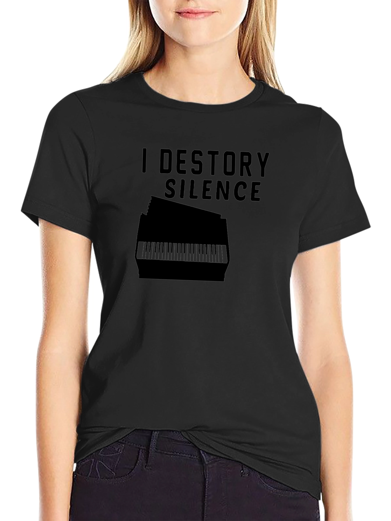I Destroy Silence T-Shirt - Musician Piano Player Tee