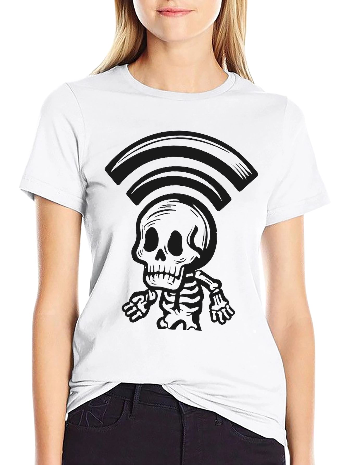 Black Skeleton Graphic T-Shirt