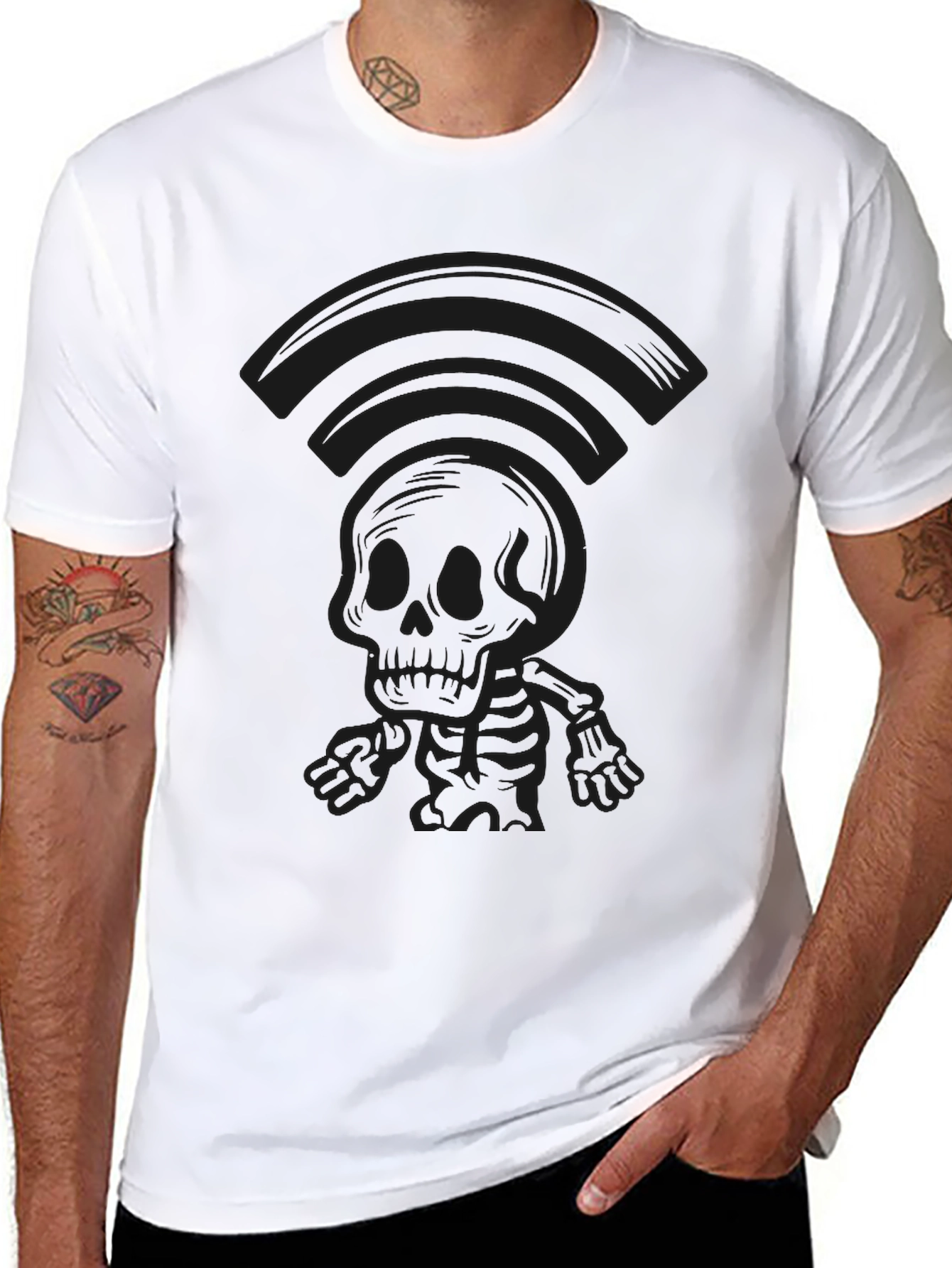 Black Skeleton Graphic T-Shirt