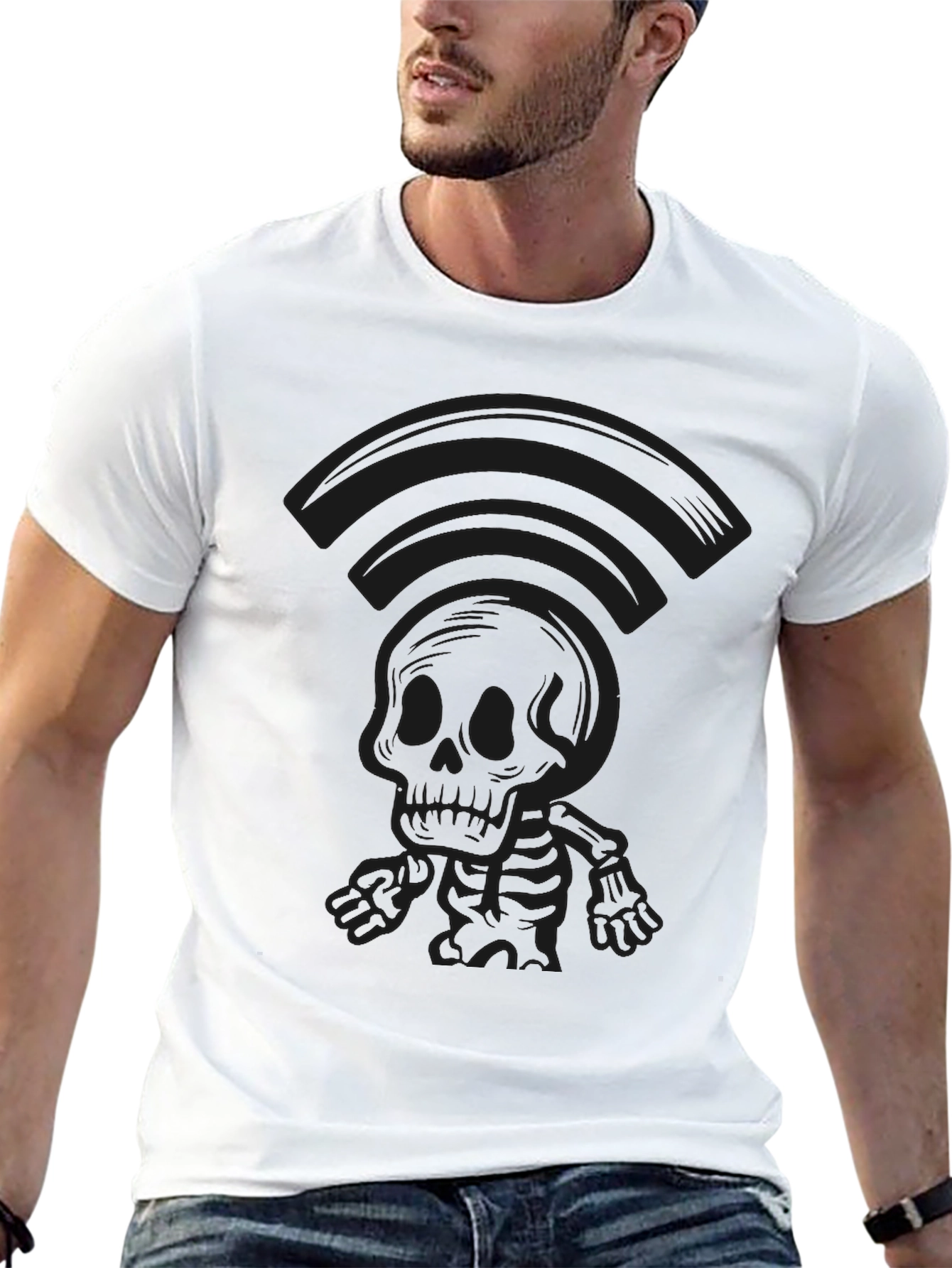 Black Skeleton Graphic T-Shirt