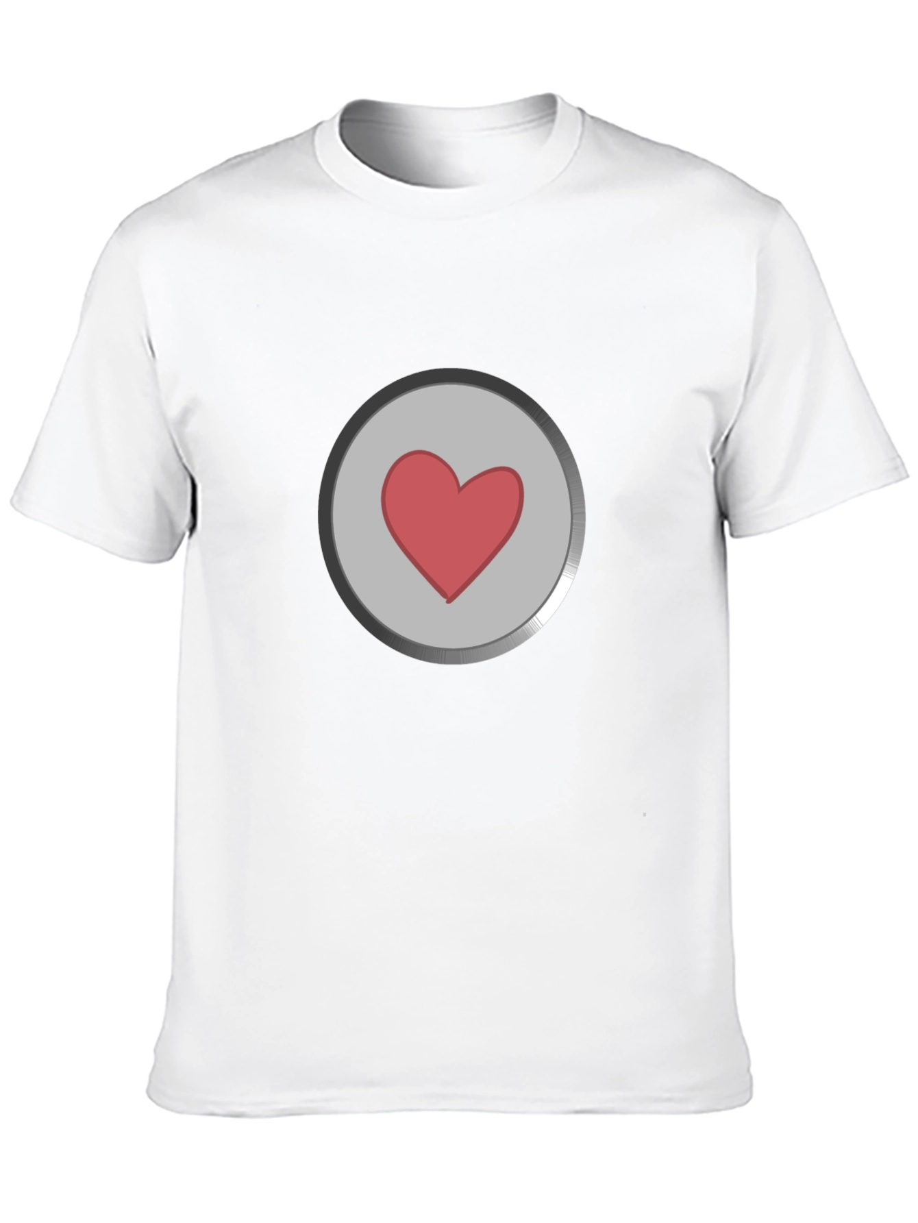 Heart Button Graphic T-Shirt - Black