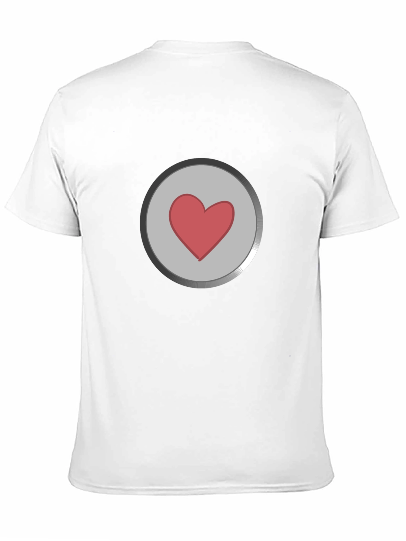 Heart Button Graphic T-Shirt - Black
