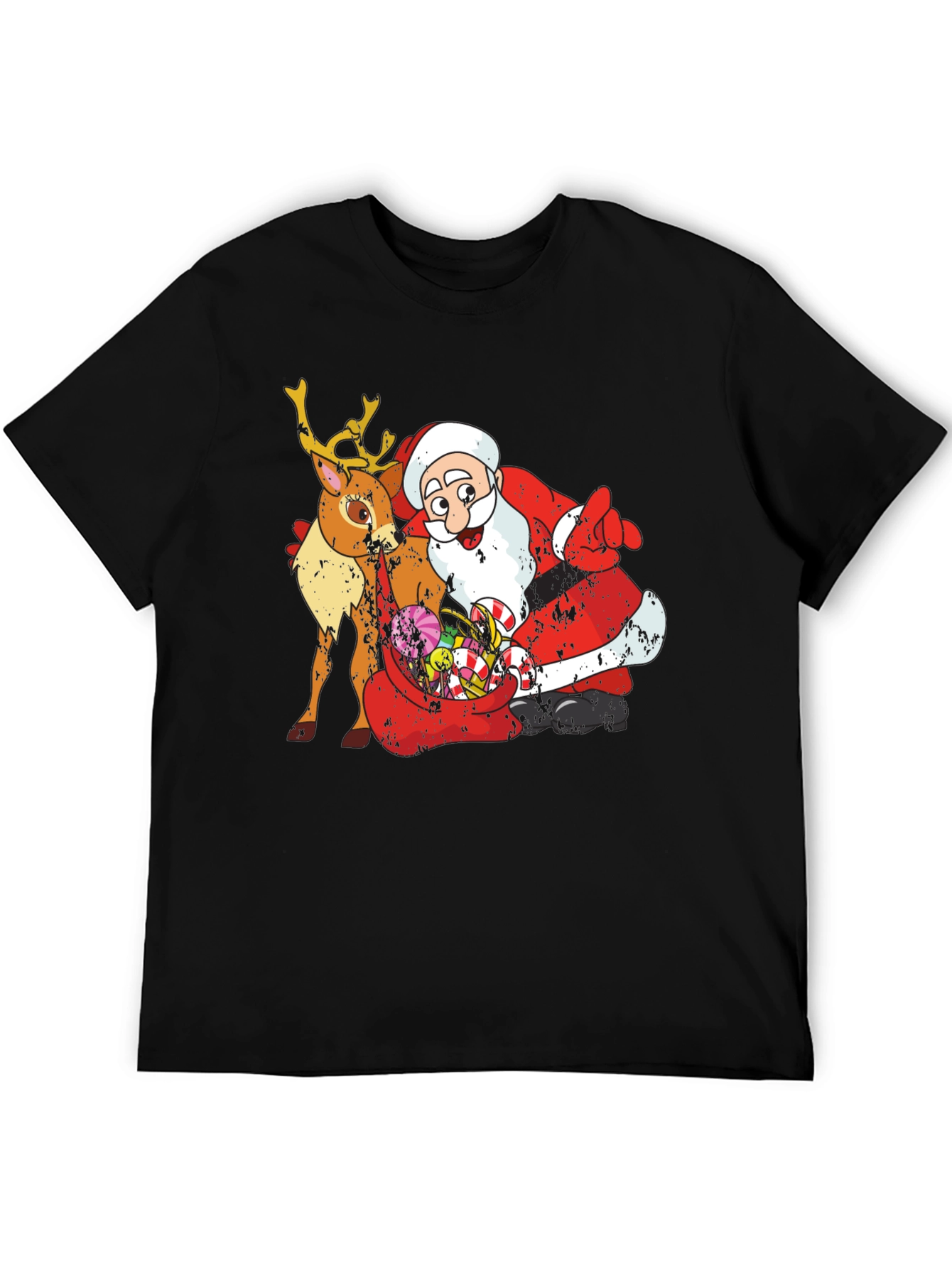 Festive Santa & Reindeer Christmas T-Shirt
