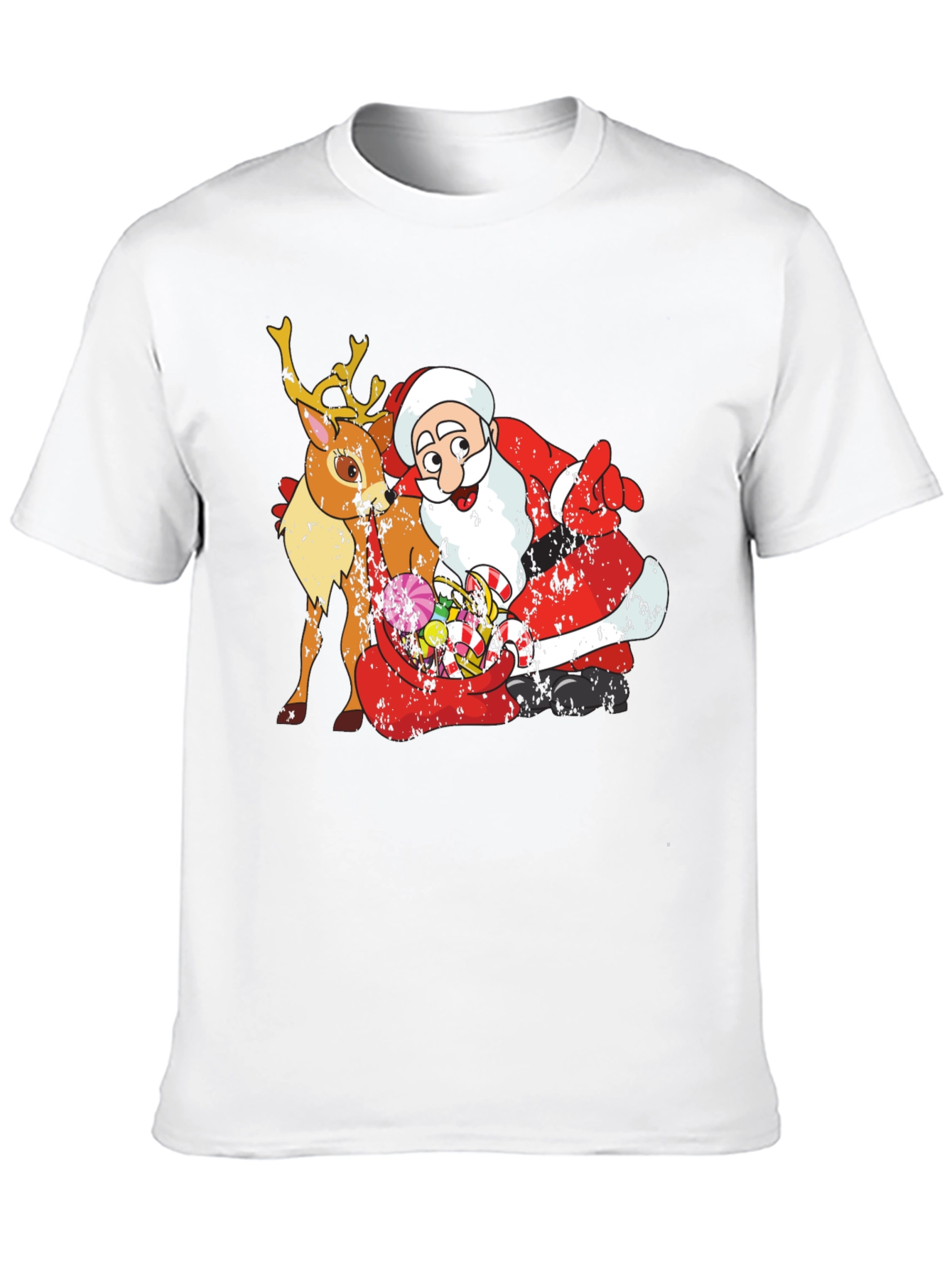 Festive Santa & Reindeer Christmas T-Shirt