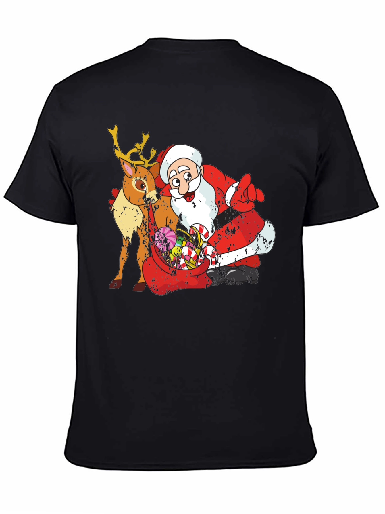 Festive Santa & Reindeer Christmas T-Shirt