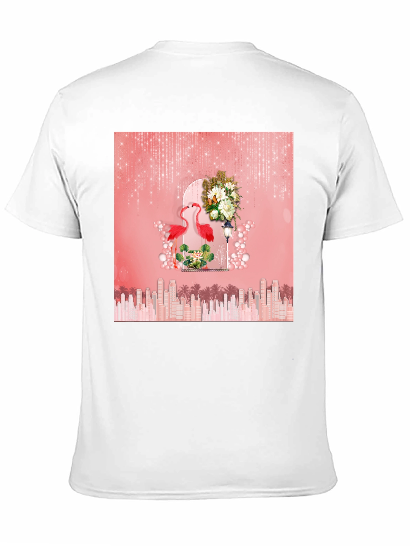 Flamingo Cityscape Graphic Tee