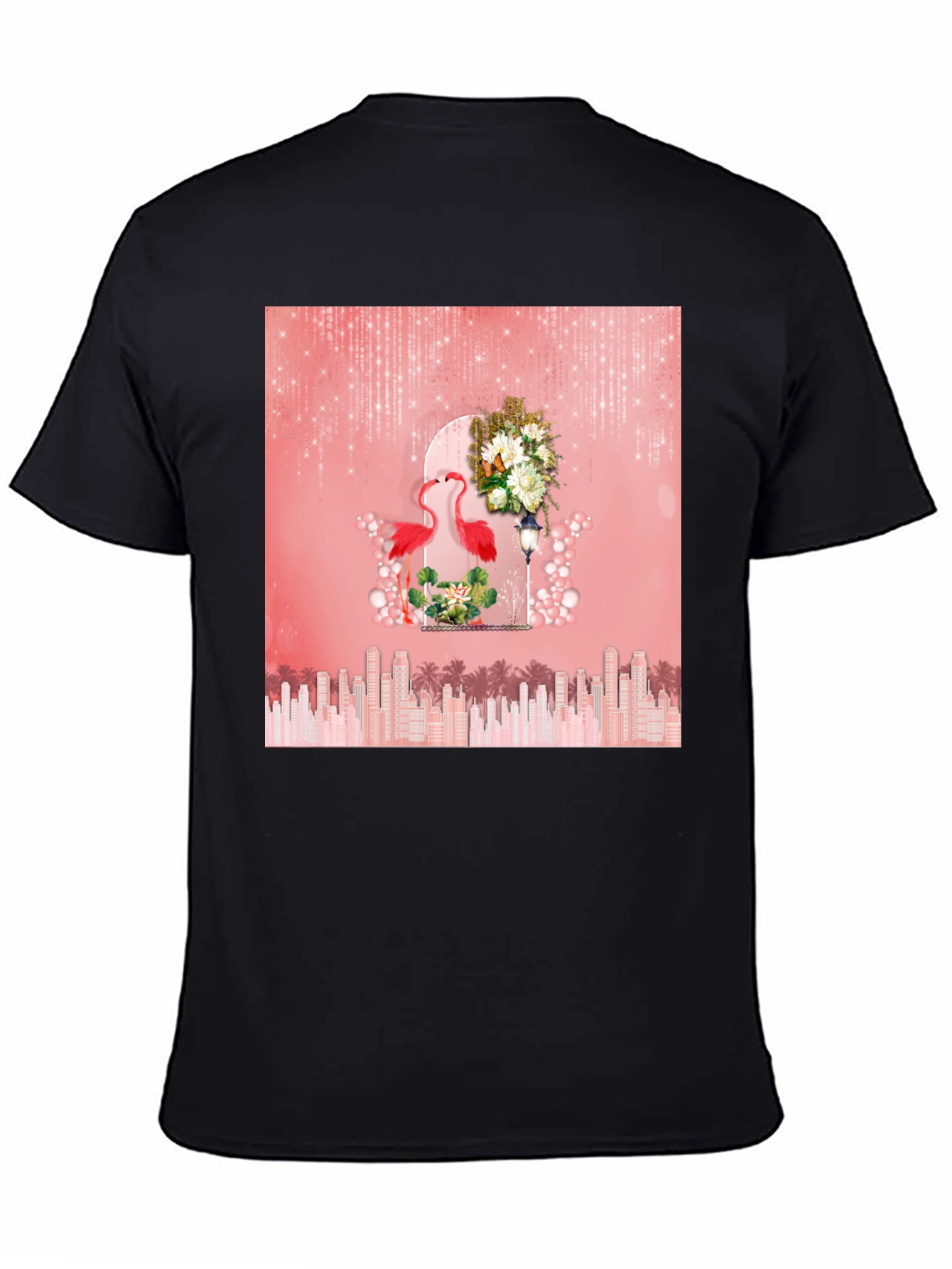 Flamingo Cityscape Graphic Tee