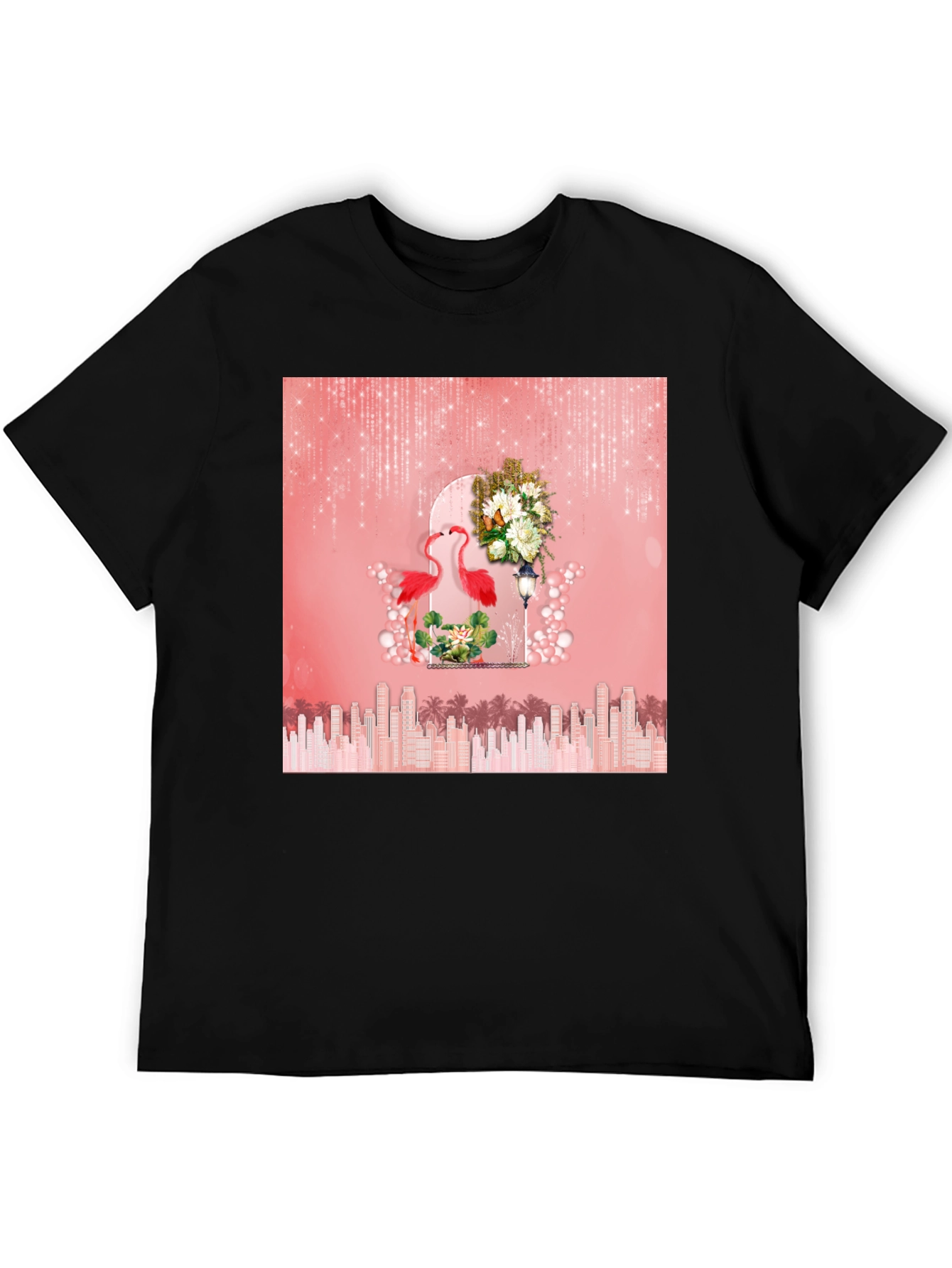 Flamingo Cityscape Graphic Tee