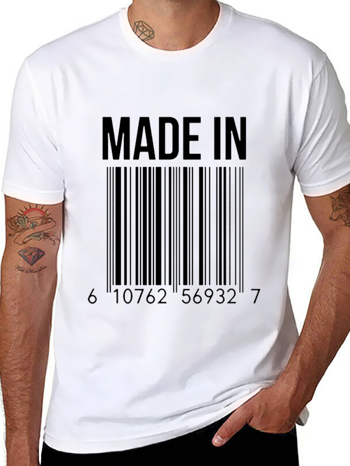 Made In Barcode Graphic Tee