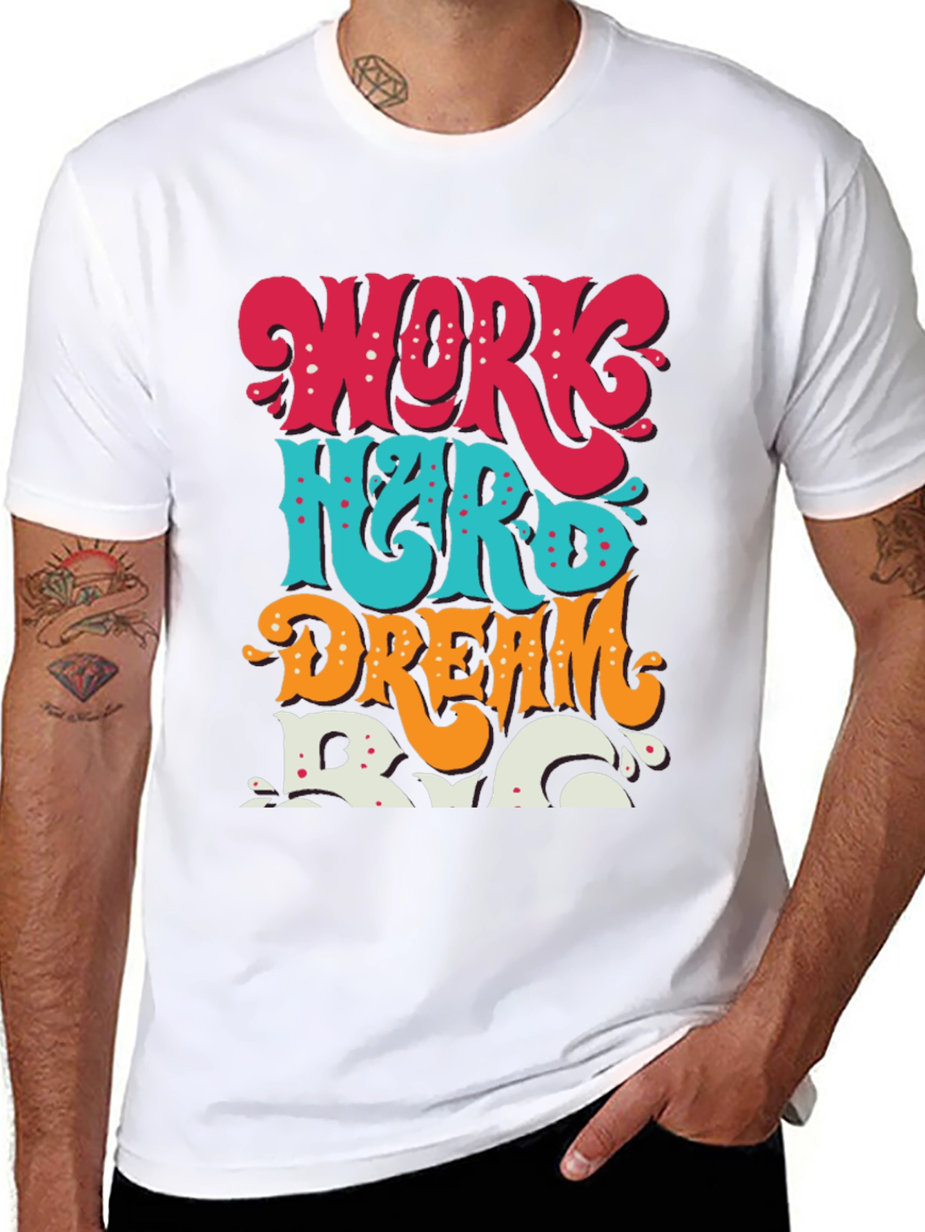 Work Hard Dream Big T-Shirt: Motivational Graphic Tee