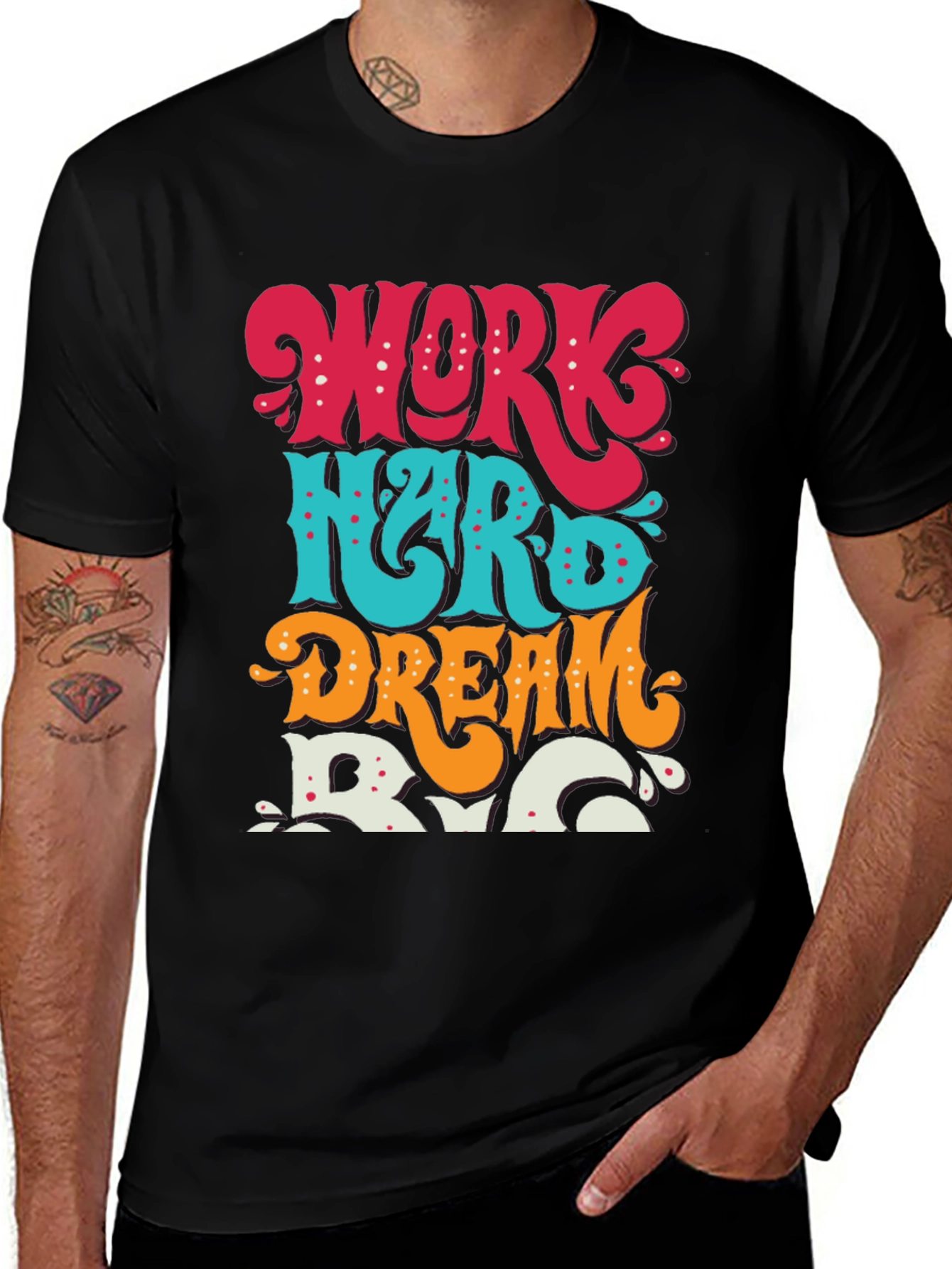 Work Hard Dream Big T-Shirt: Motivational Graphic Tee