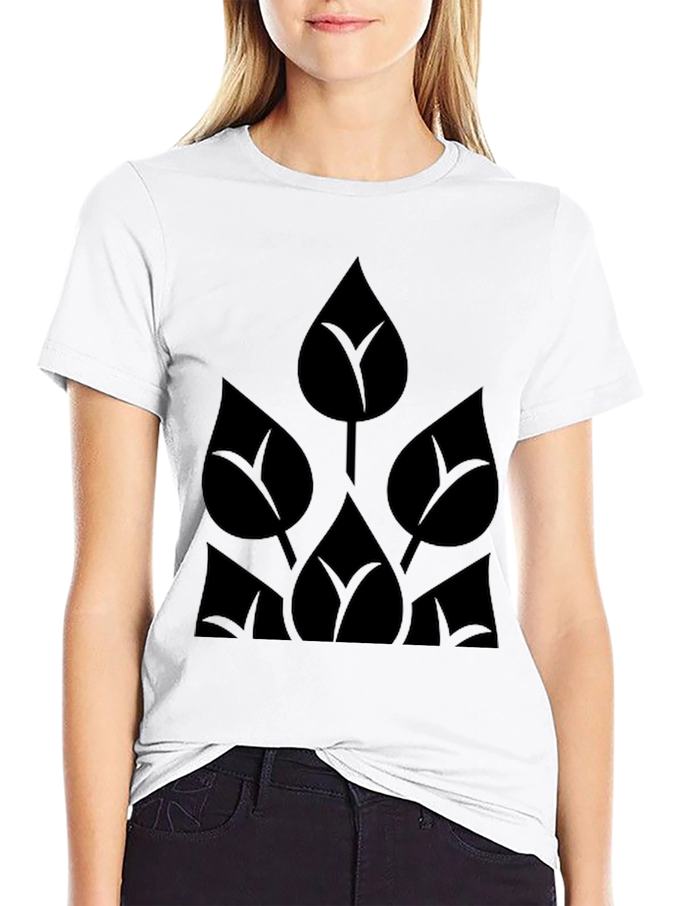 Black Leaf Design Tee - Modern Stylish Mens T-Shirt