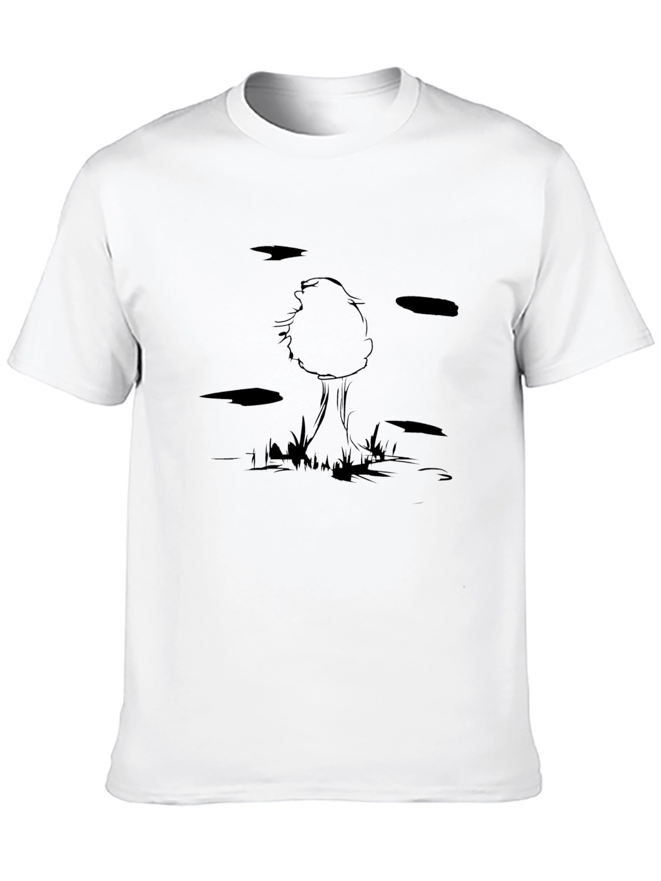 Graphic Tree Print Black T-Shirt