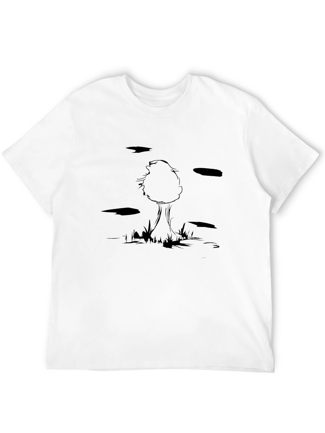 Graphic Tree Print Black T-Shirt