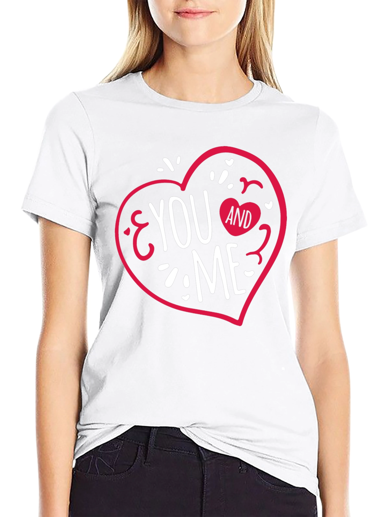 You & Me Heart Graphic Tee - Valentines Day