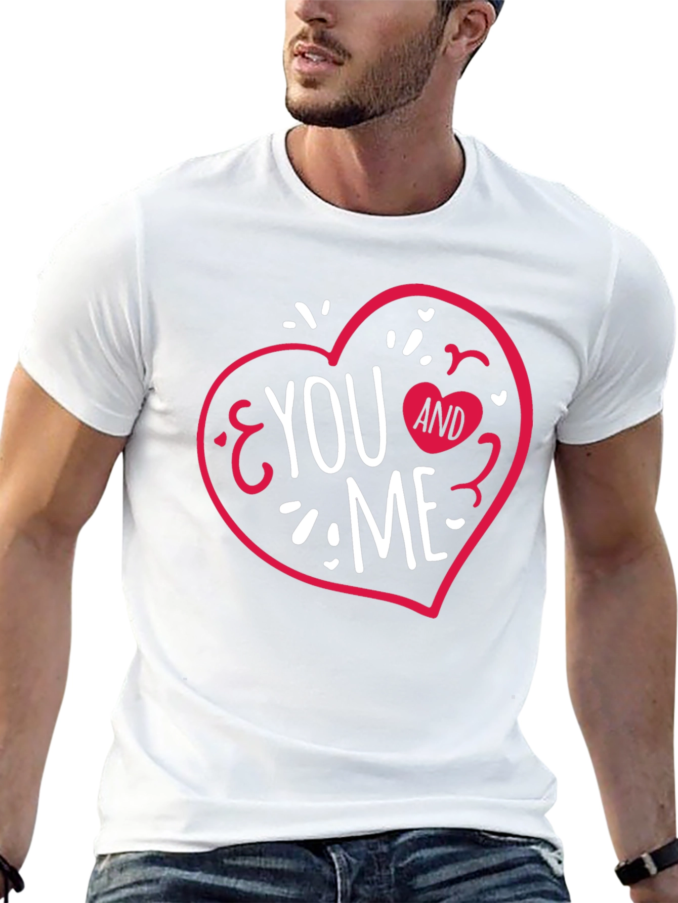 You & Me Heart Graphic Tee - Valentines Day
