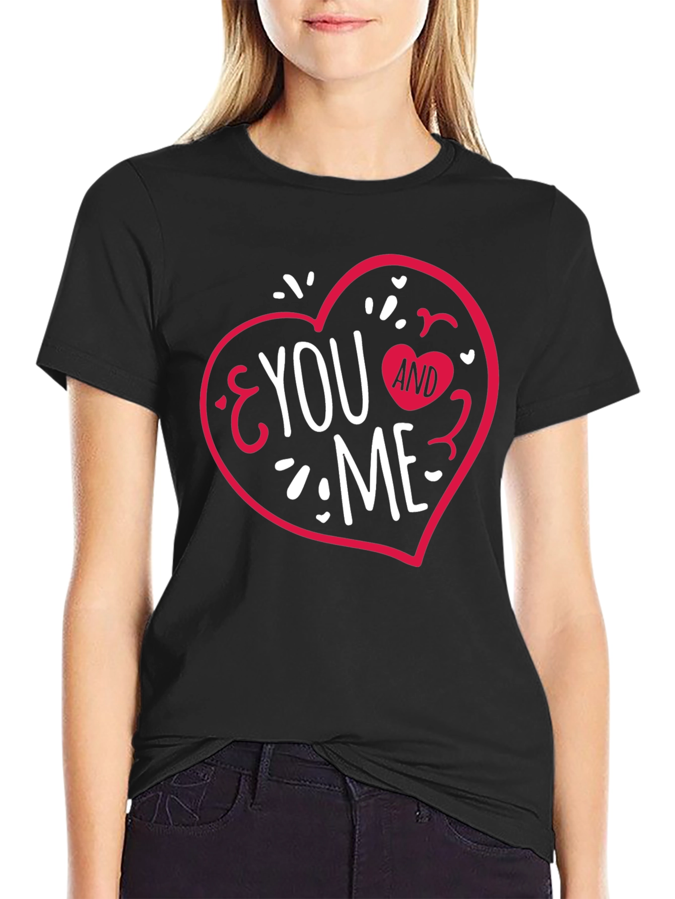 You & Me Heart Graphic Tee - Valentines Day